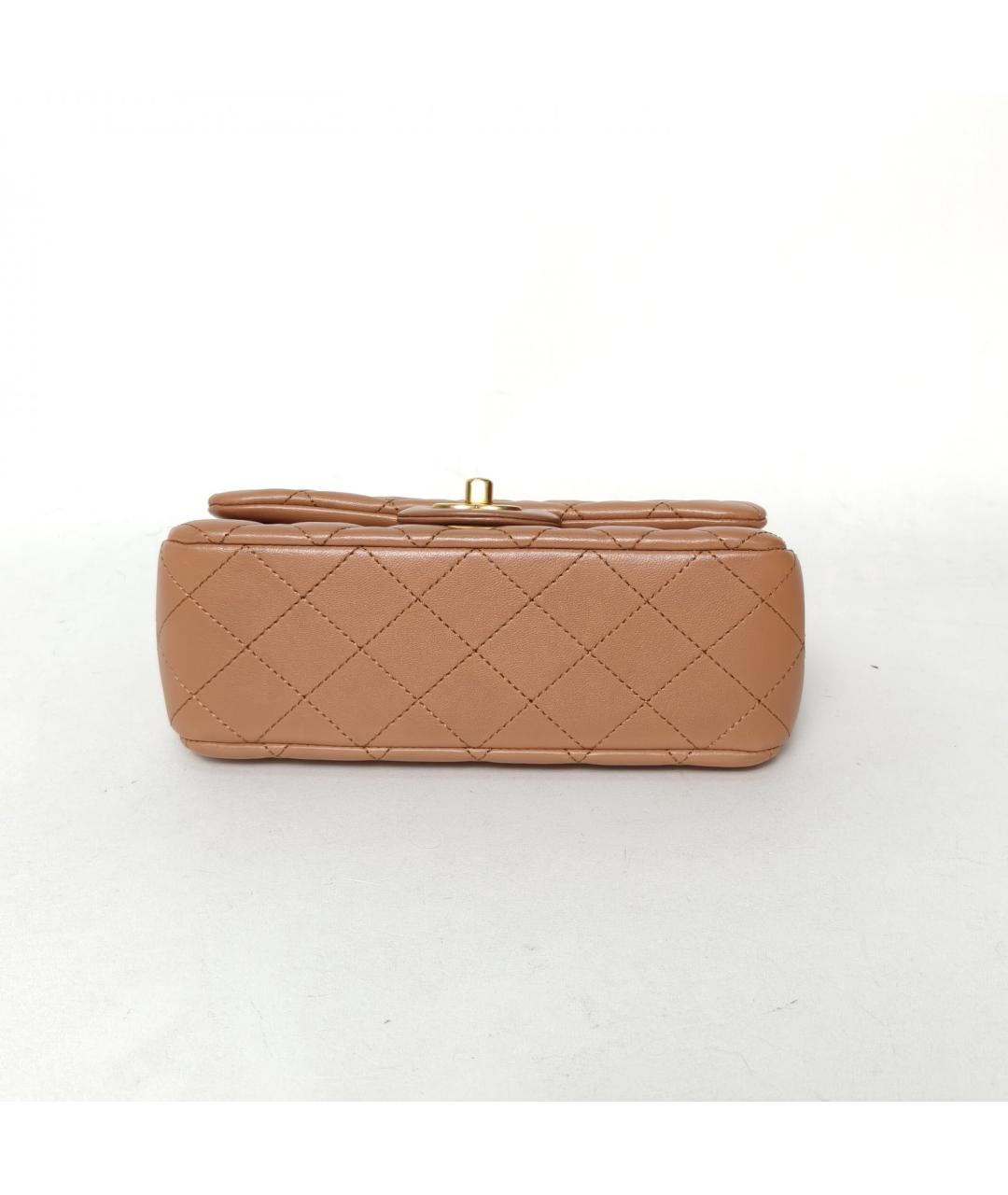 CHANEL Бежевая кожаная сумка через плечо, фото 6
