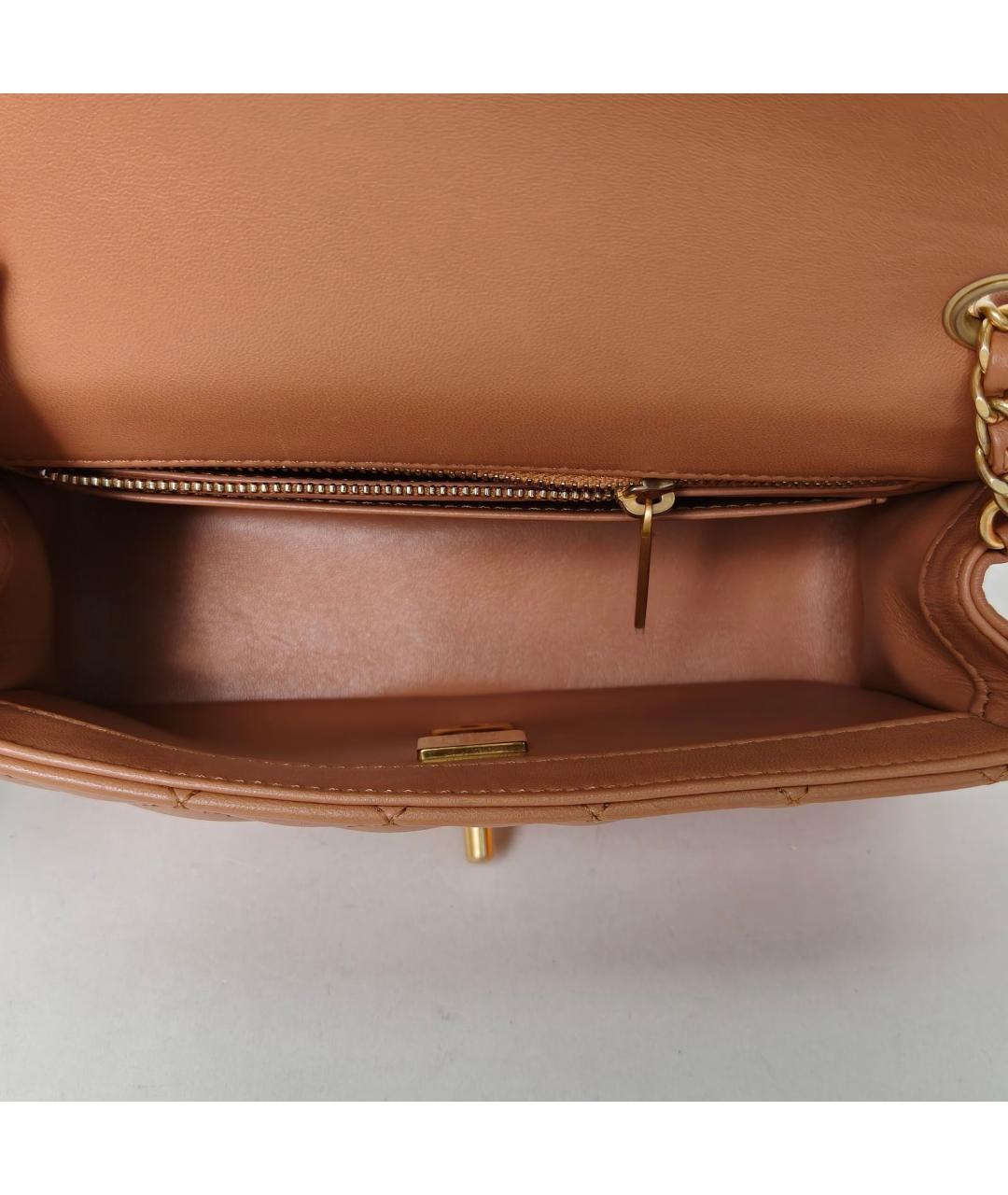 CHANEL Бежевая кожаная сумка через плечо, фото 8