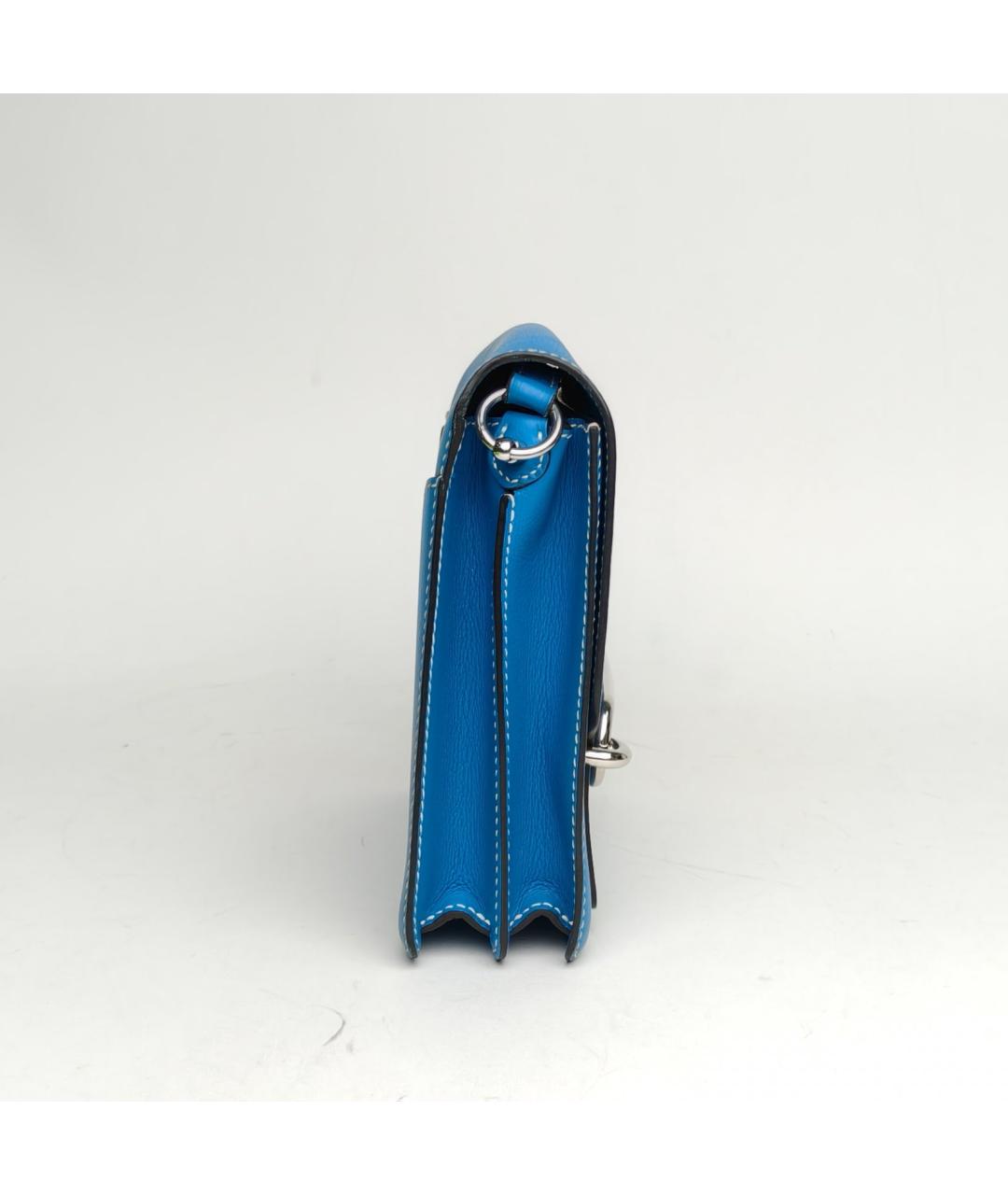 HERMES Темно-синяя кожаная сумка через плечо, фото 3
