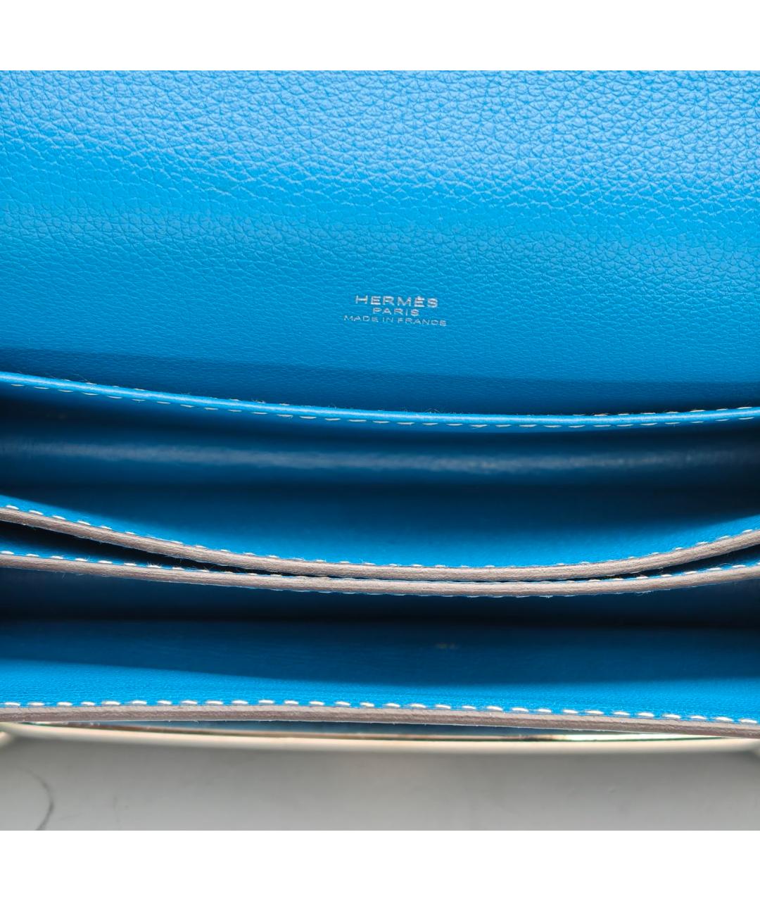 HERMES Темно-синяя кожаная сумка через плечо, фото 8