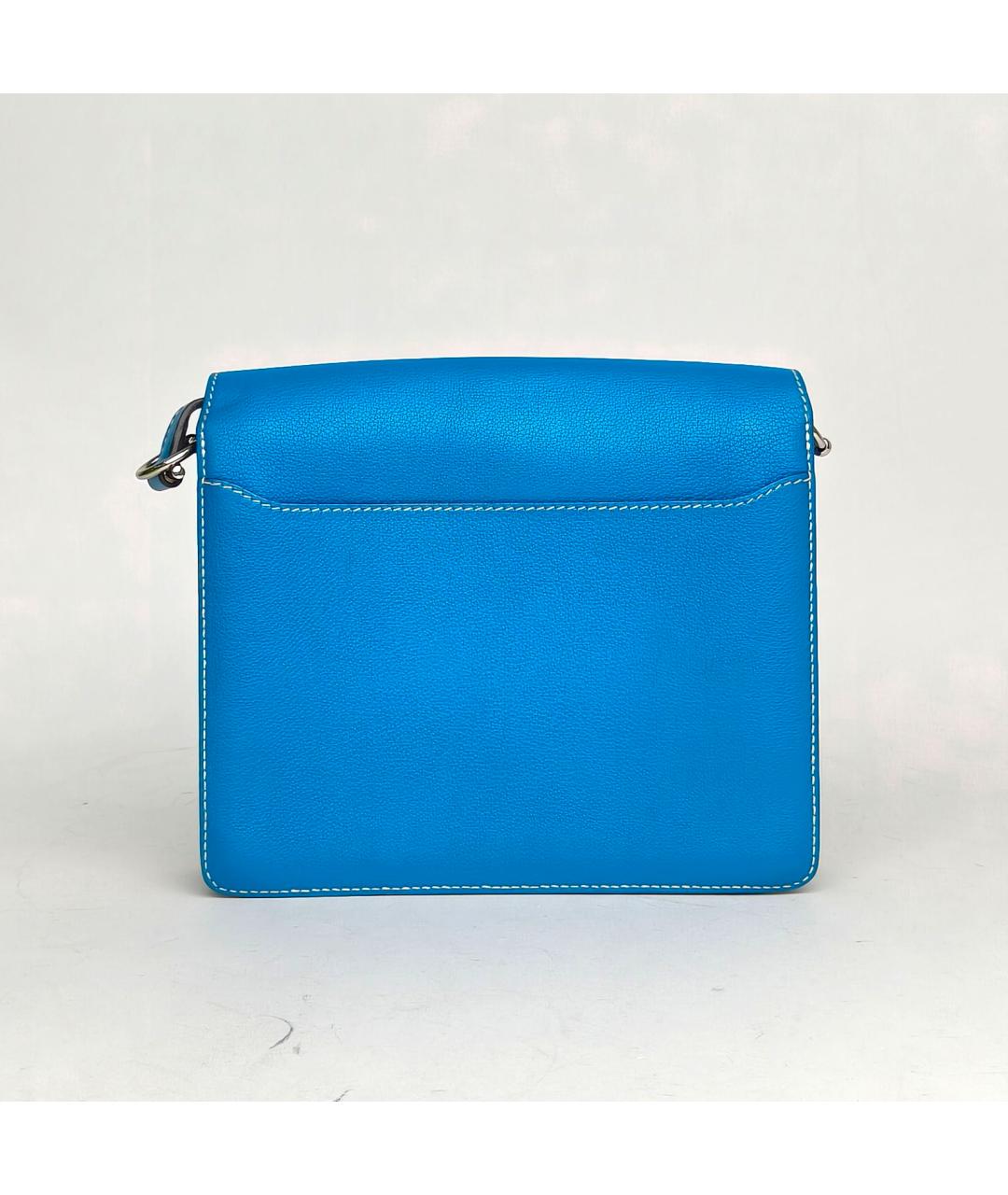 HERMES Темно-синяя кожаная сумка через плечо, фото 4