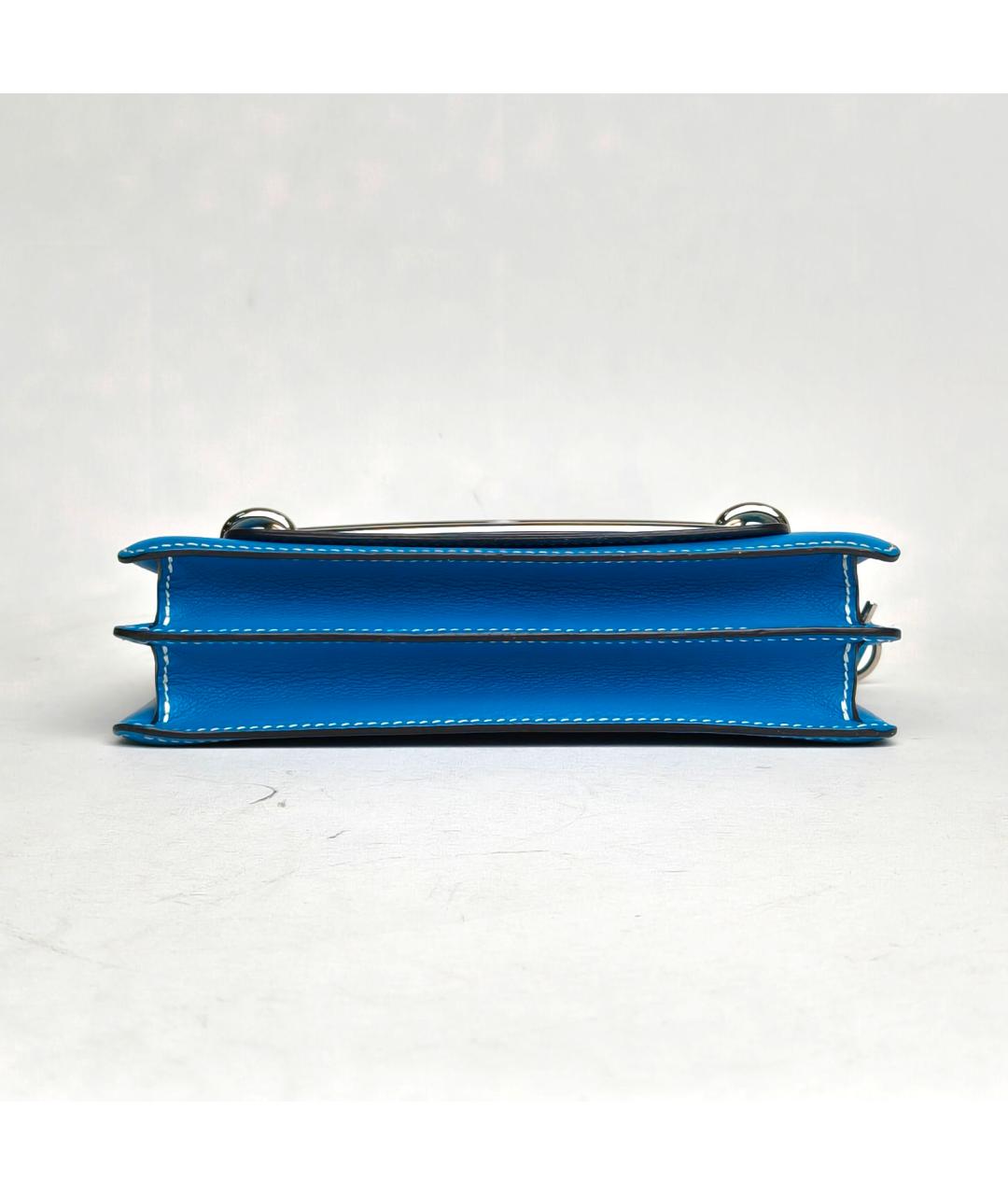 HERMES Темно-синяя кожаная сумка через плечо, фото 6