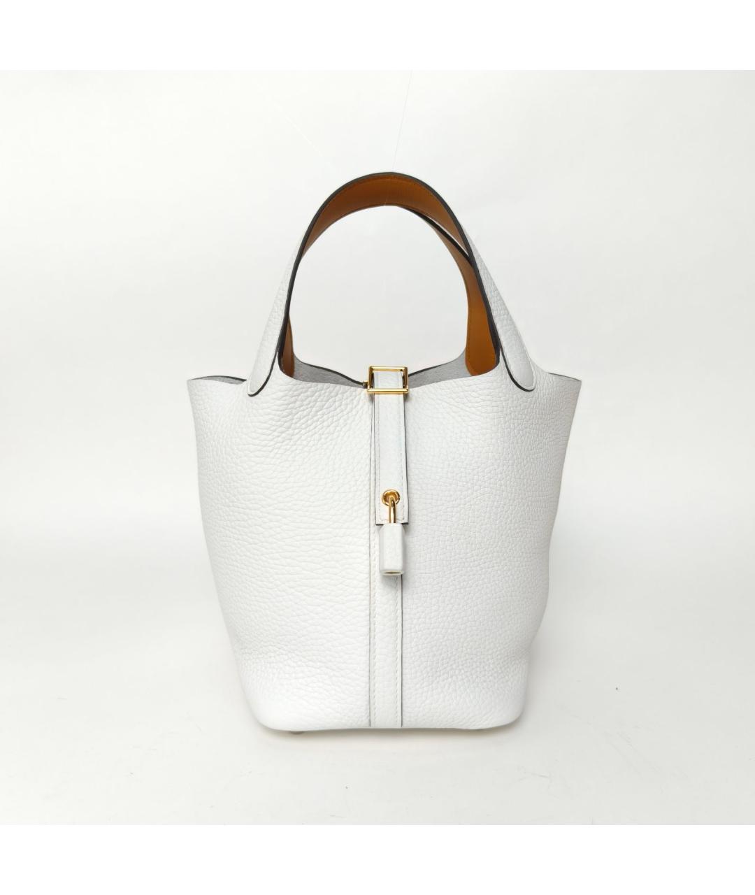 HERMES Белая кожаная сумка через плечо, фото 2