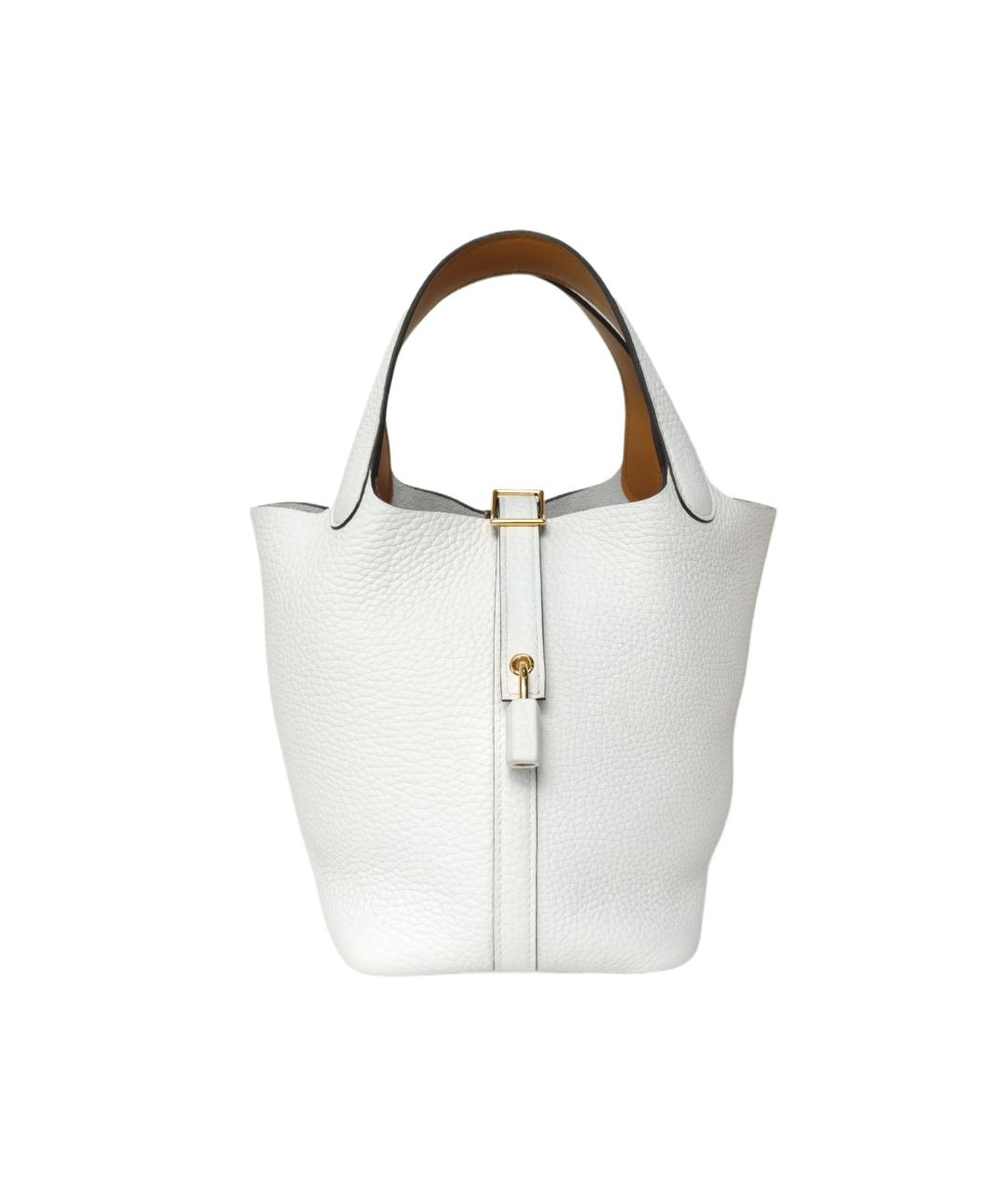 HERMES Белая кожаная сумка через плечо, фото 9