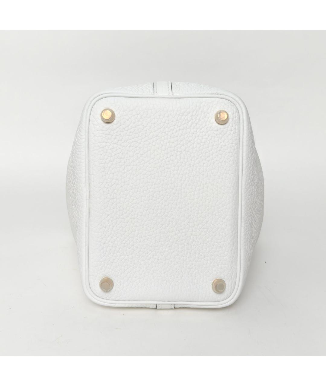HERMES Белая кожаная сумка через плечо, фото 6