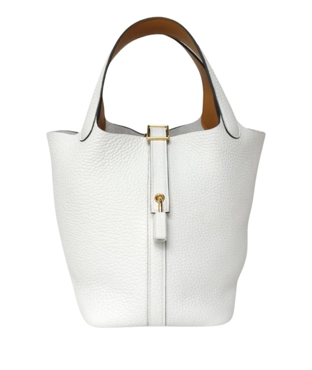 HERMES Белая кожаная сумка через плечо, фото 1