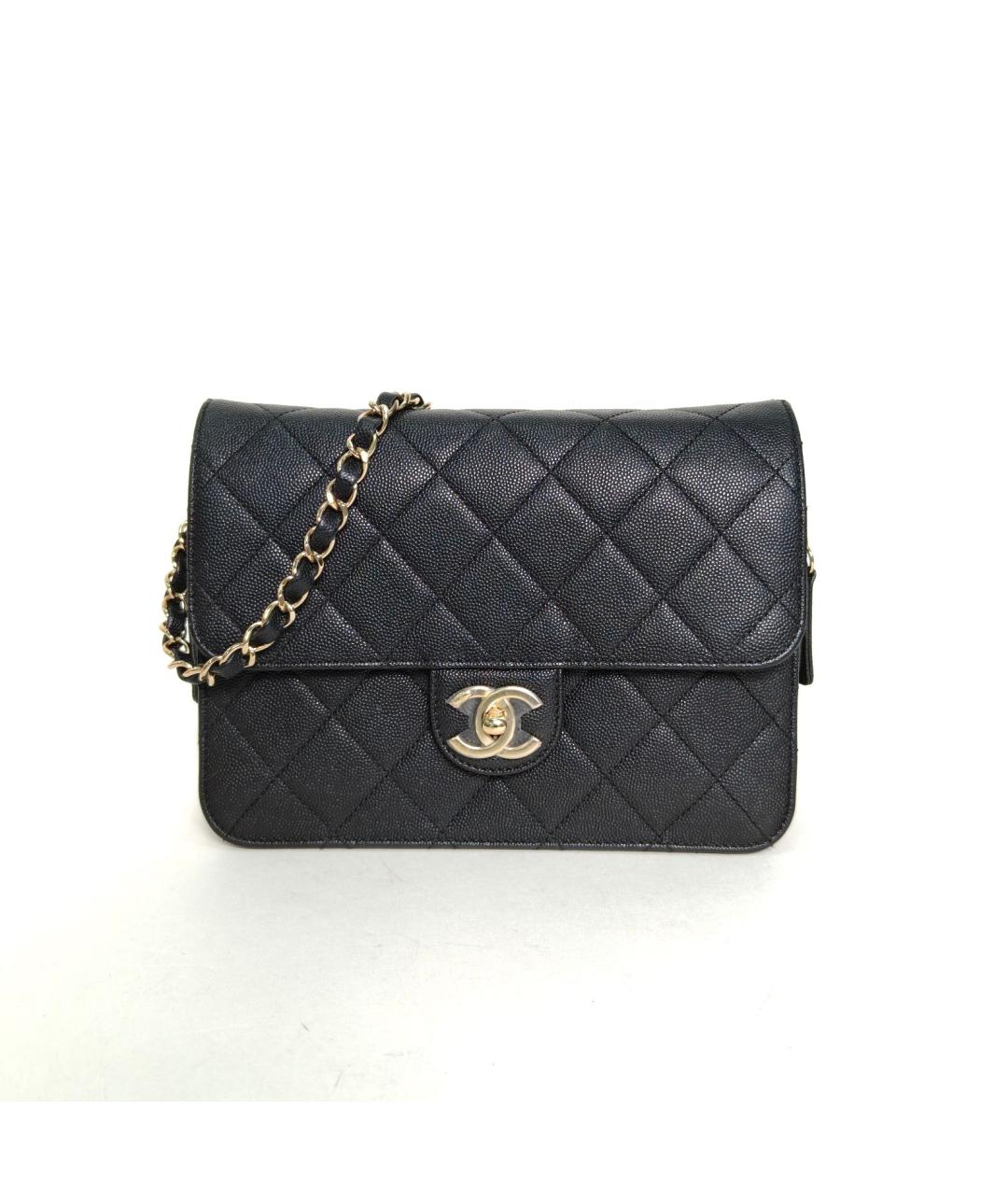 CHANEL Черная кожаная сумка через плечо, фото 3