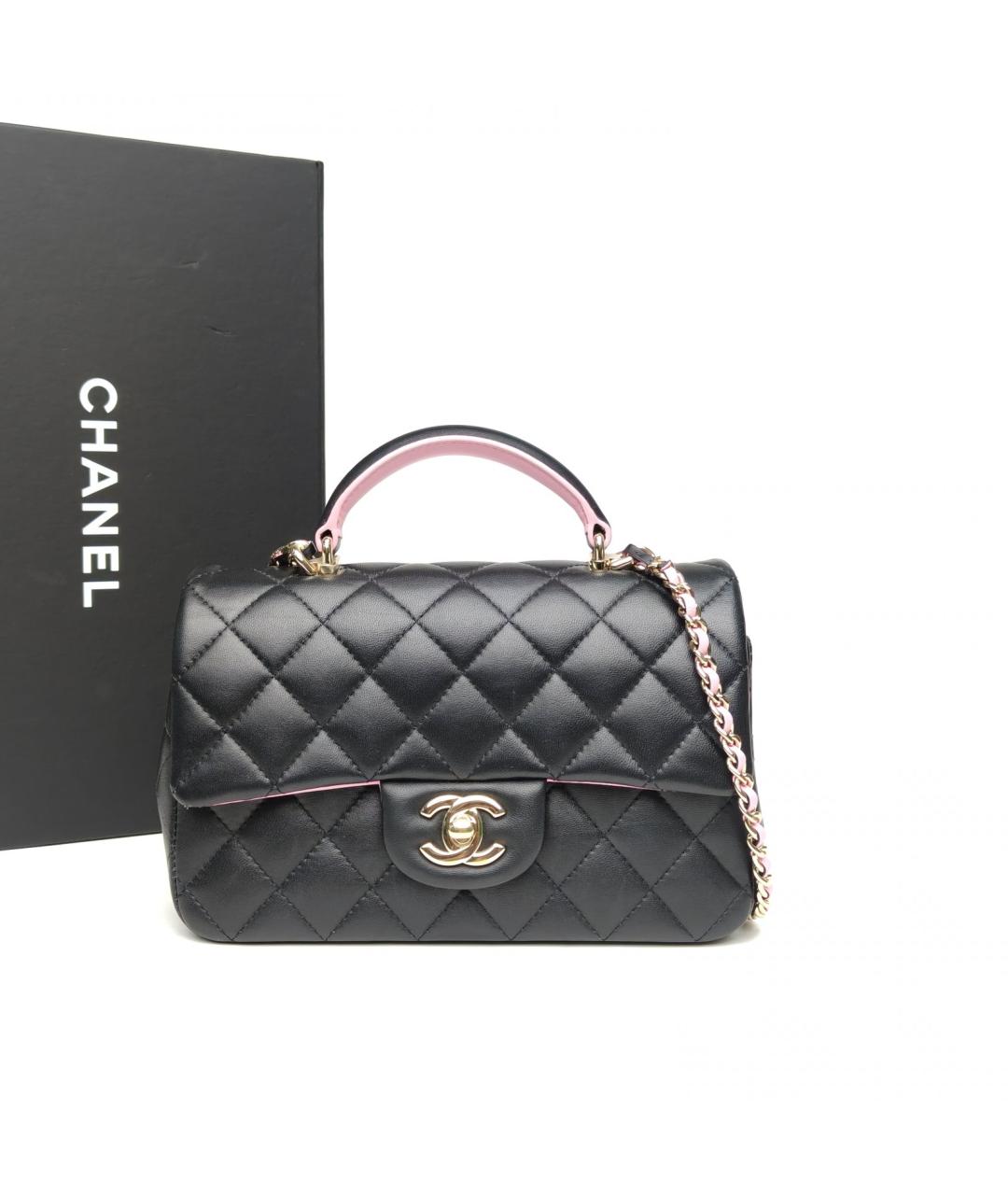 CHANEL Черная кожаная сумка через плечо, фото 9