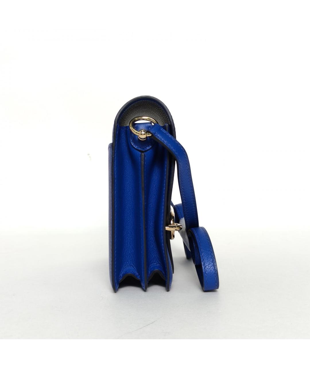 HERMES Синяя кожаная сумка через плечо, фото 3