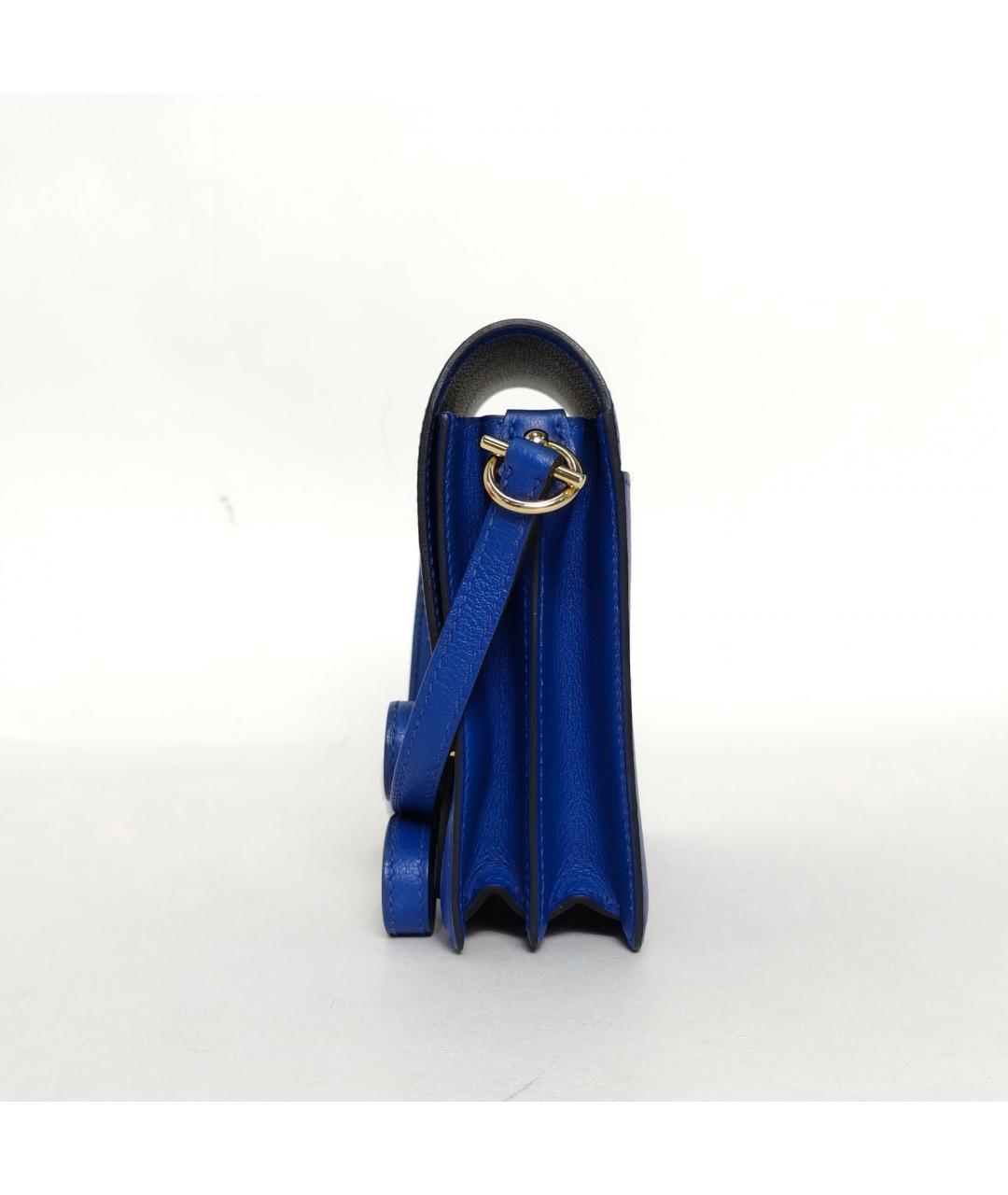 HERMES Синяя кожаная сумка через плечо, фото 5