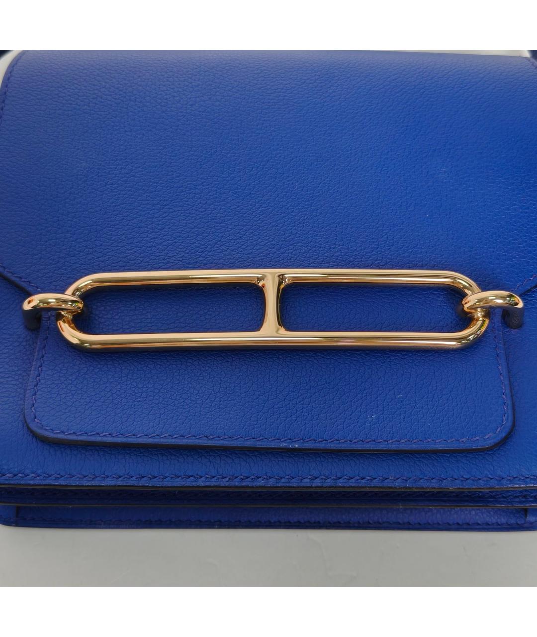 HERMES Синяя кожаная сумка через плечо, фото 7