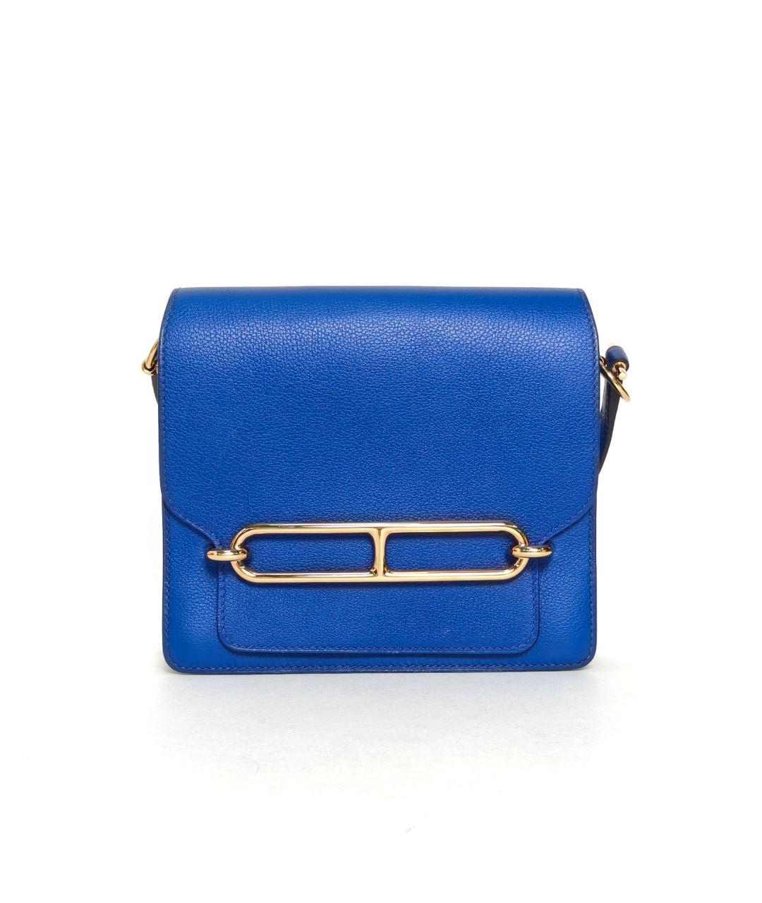 HERMES Синяя кожаная сумка через плечо, фото 2