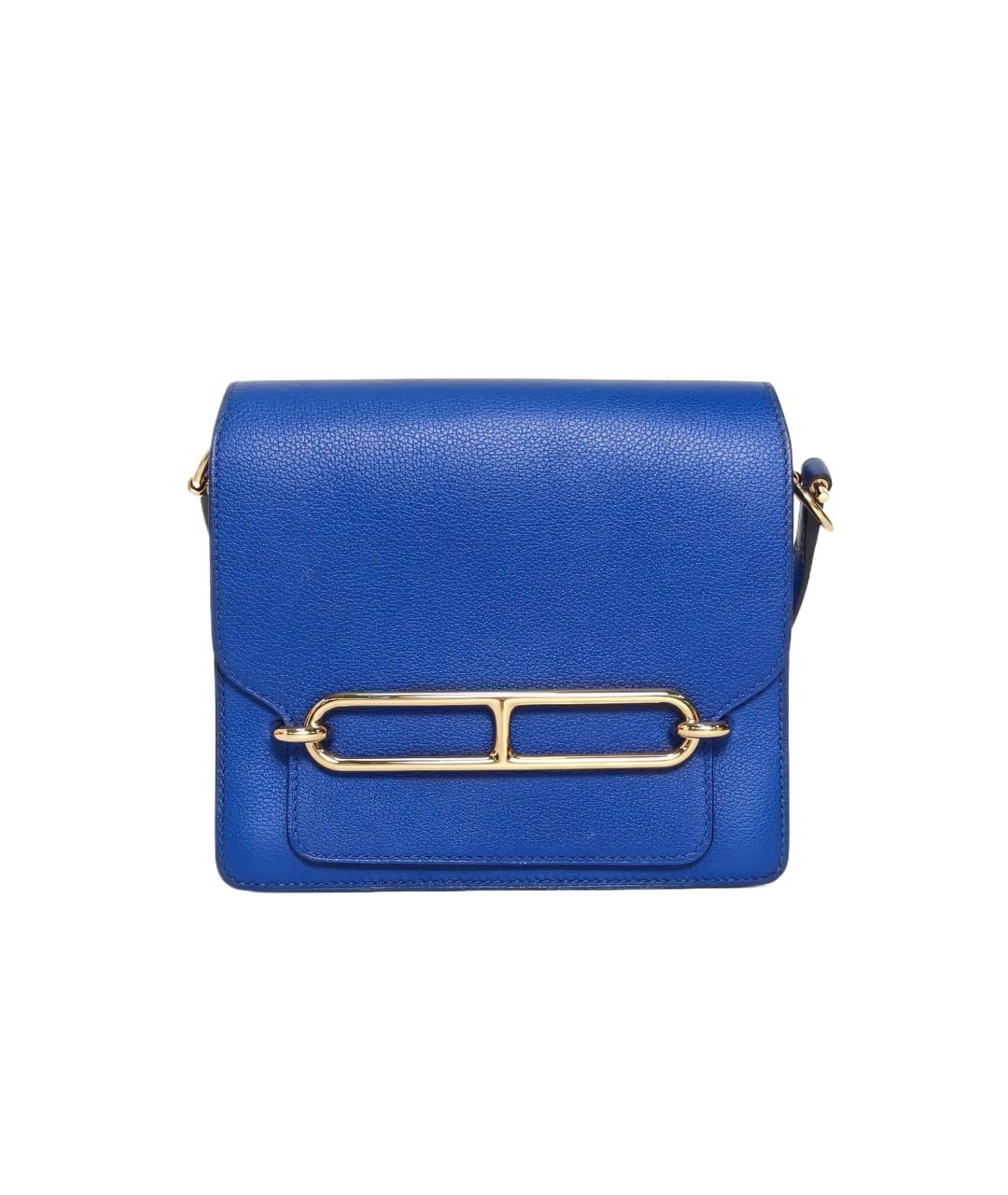 HERMES Синяя кожаная сумка через плечо, фото 1