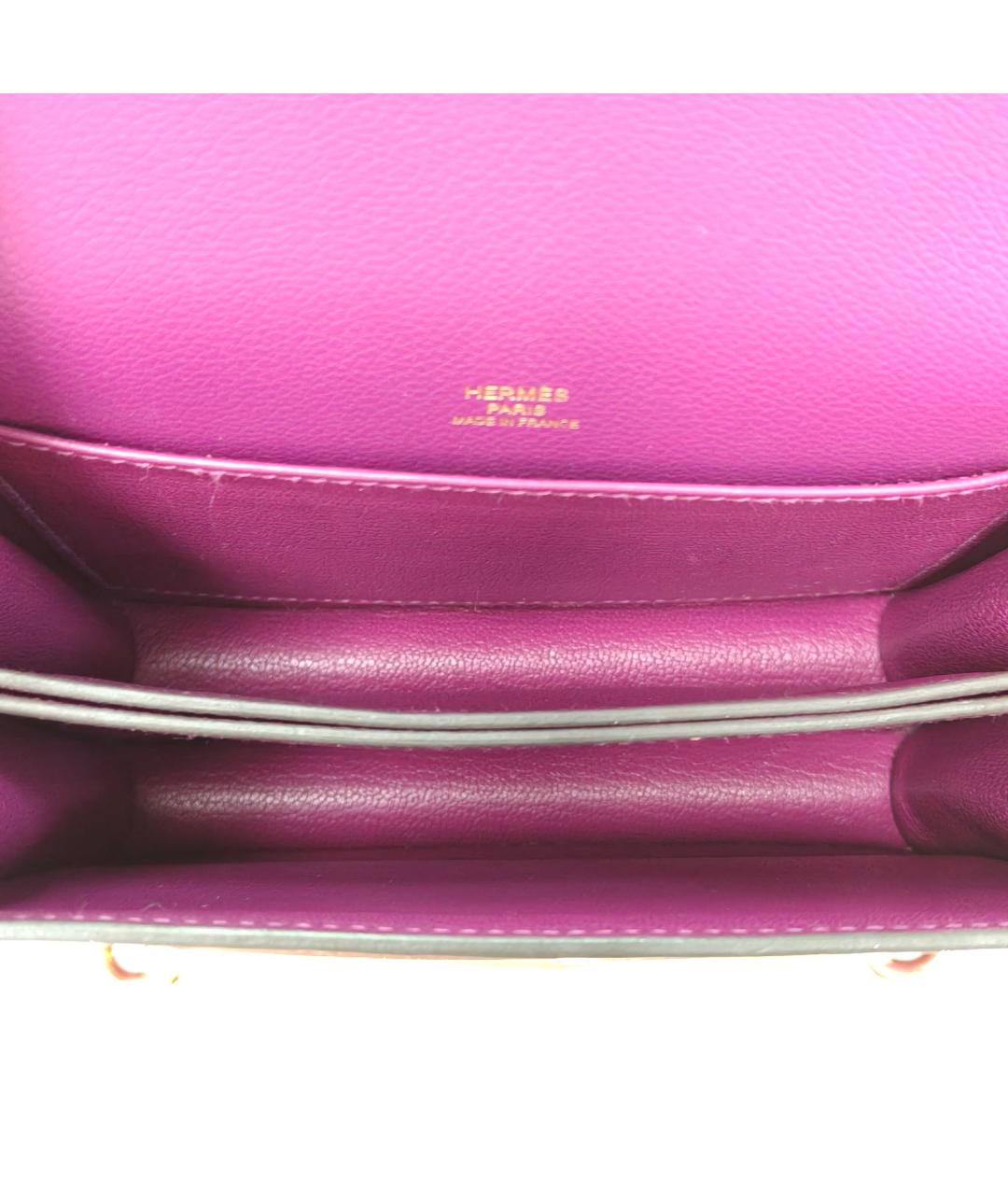 HERMES Фиолетовая кожаная сумка через плечо, фото 8