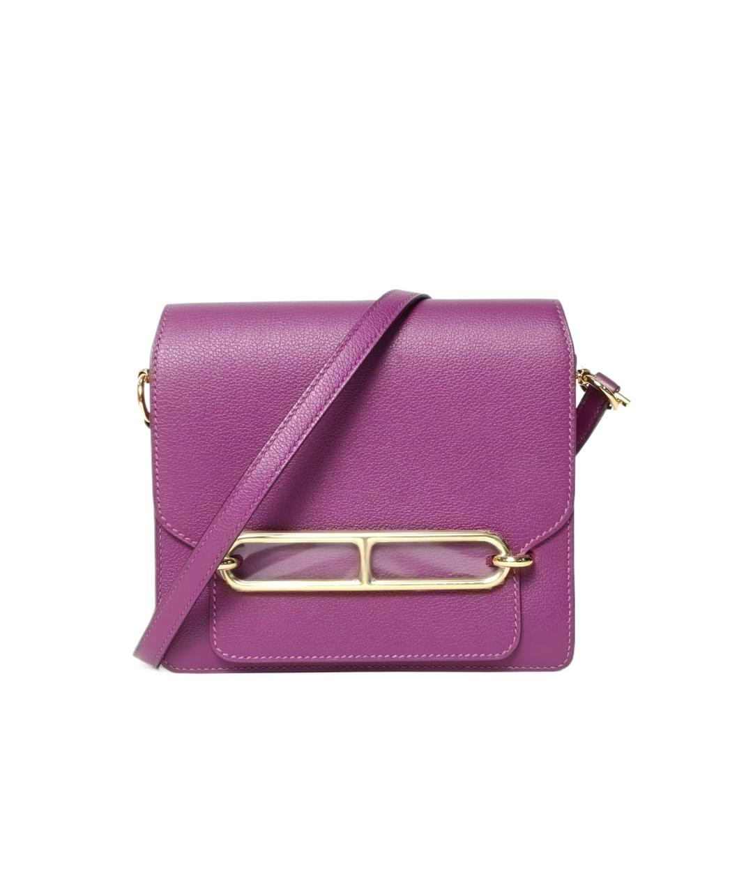 HERMES Фиолетовая кожаная сумка через плечо, фото 1