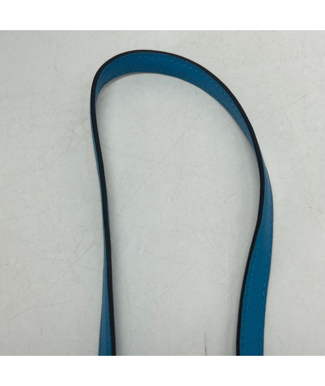 HERMES Темно-синяя кожаная сумка через плечо, фото 8