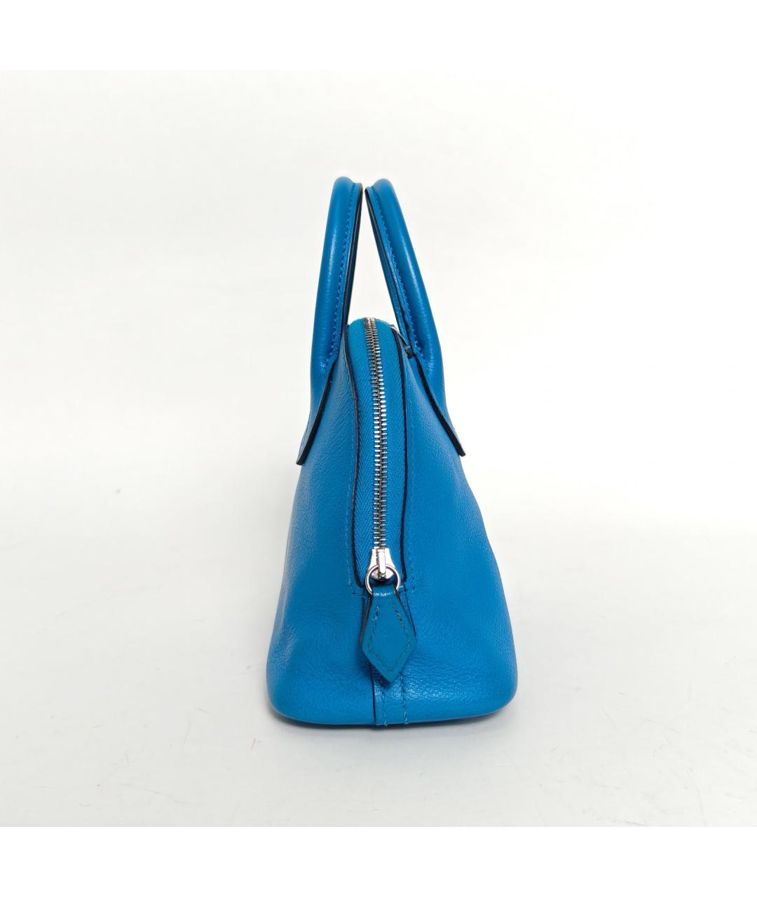 HERMES Темно-синяя кожаная сумка через плечо, фото 5