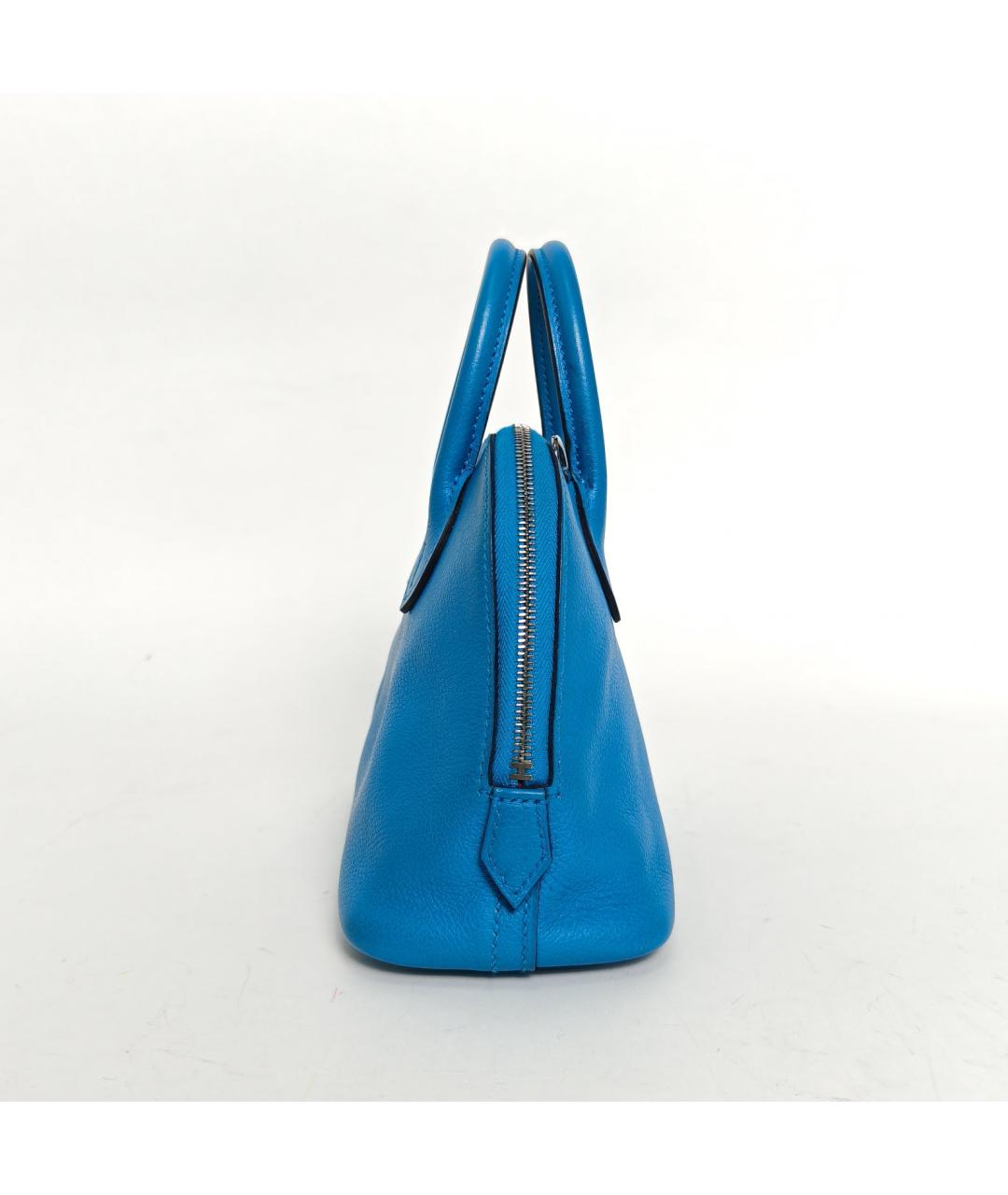 HERMES Темно-синяя кожаная сумка через плечо, фото 3