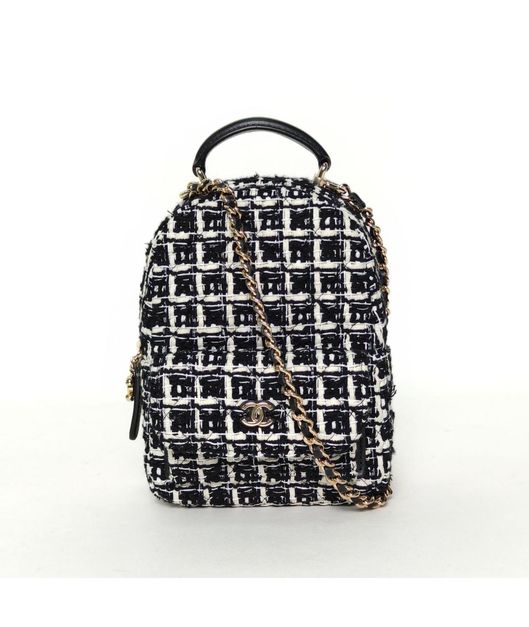 CHANEL Черный твидовый рюкзак, фото 2