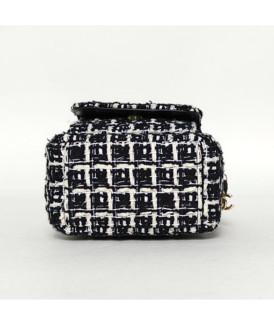 CHANEL Черный твидовый рюкзак, фото 6