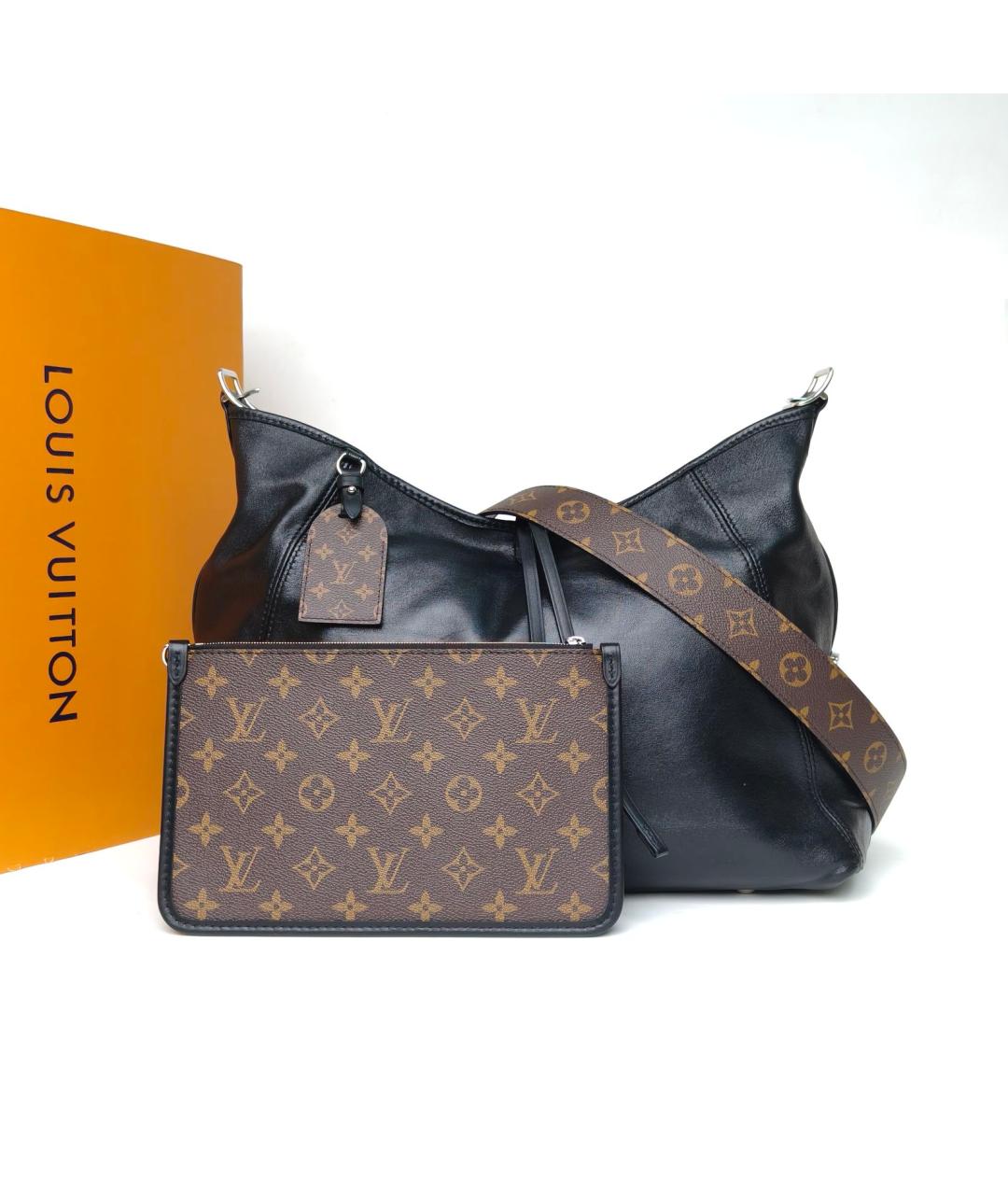 LOUIS VUITTON Черная кожаная сумка через плечо, фото 8