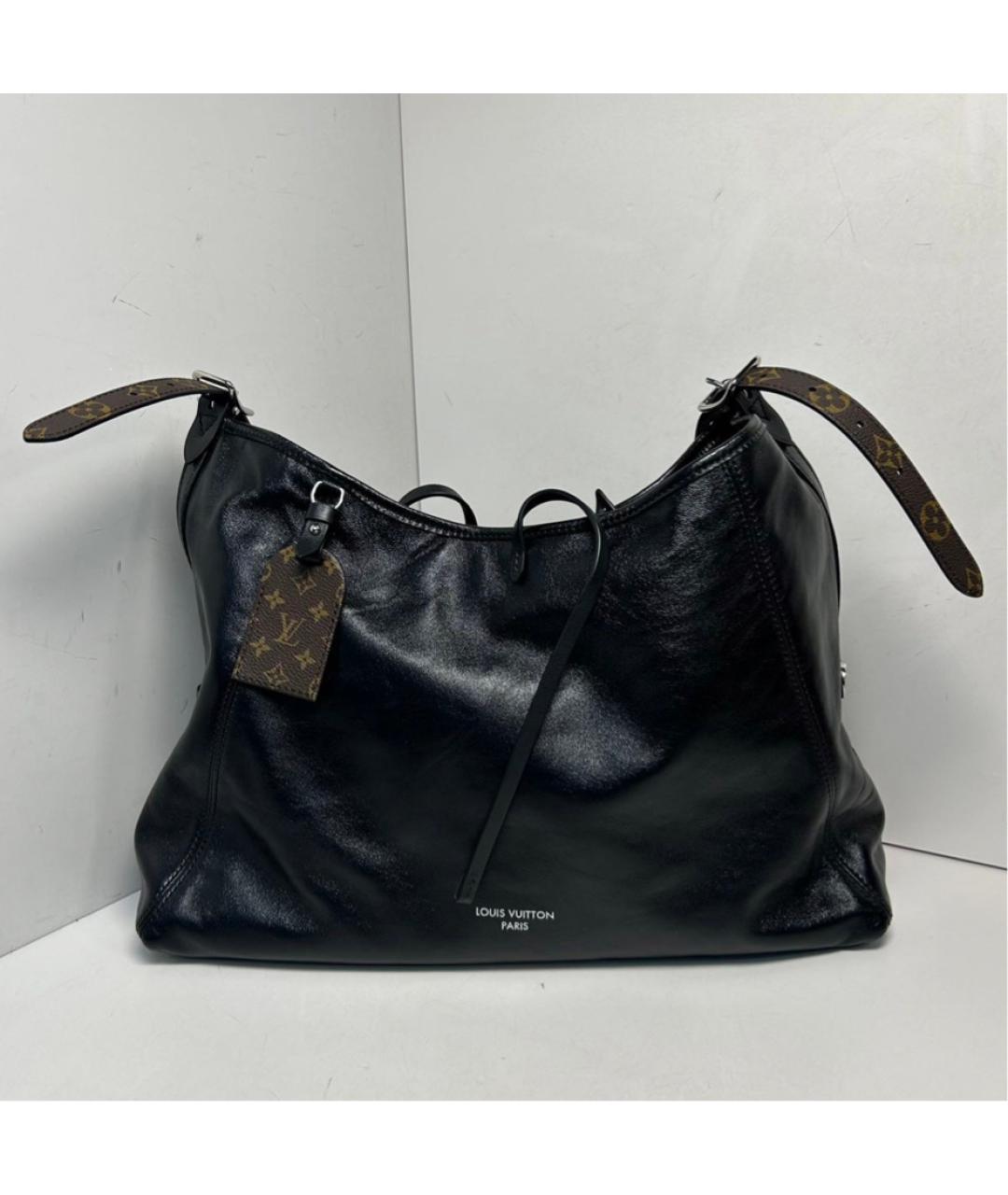 LOUIS VUITTON Черная кожаная сумка через плечо, фото 9