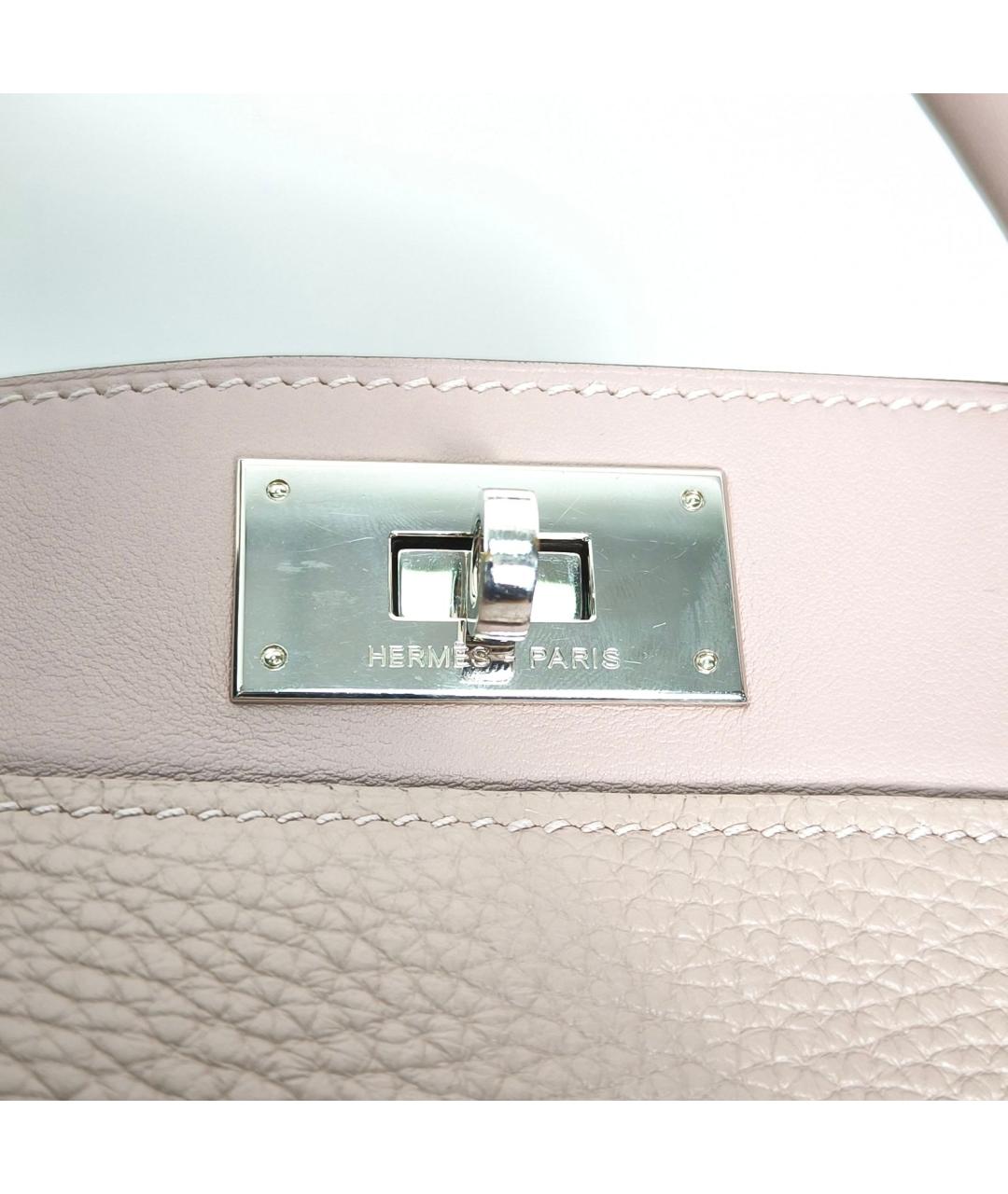 HERMES Бежевая кожаная сумка через плечо, фото 7