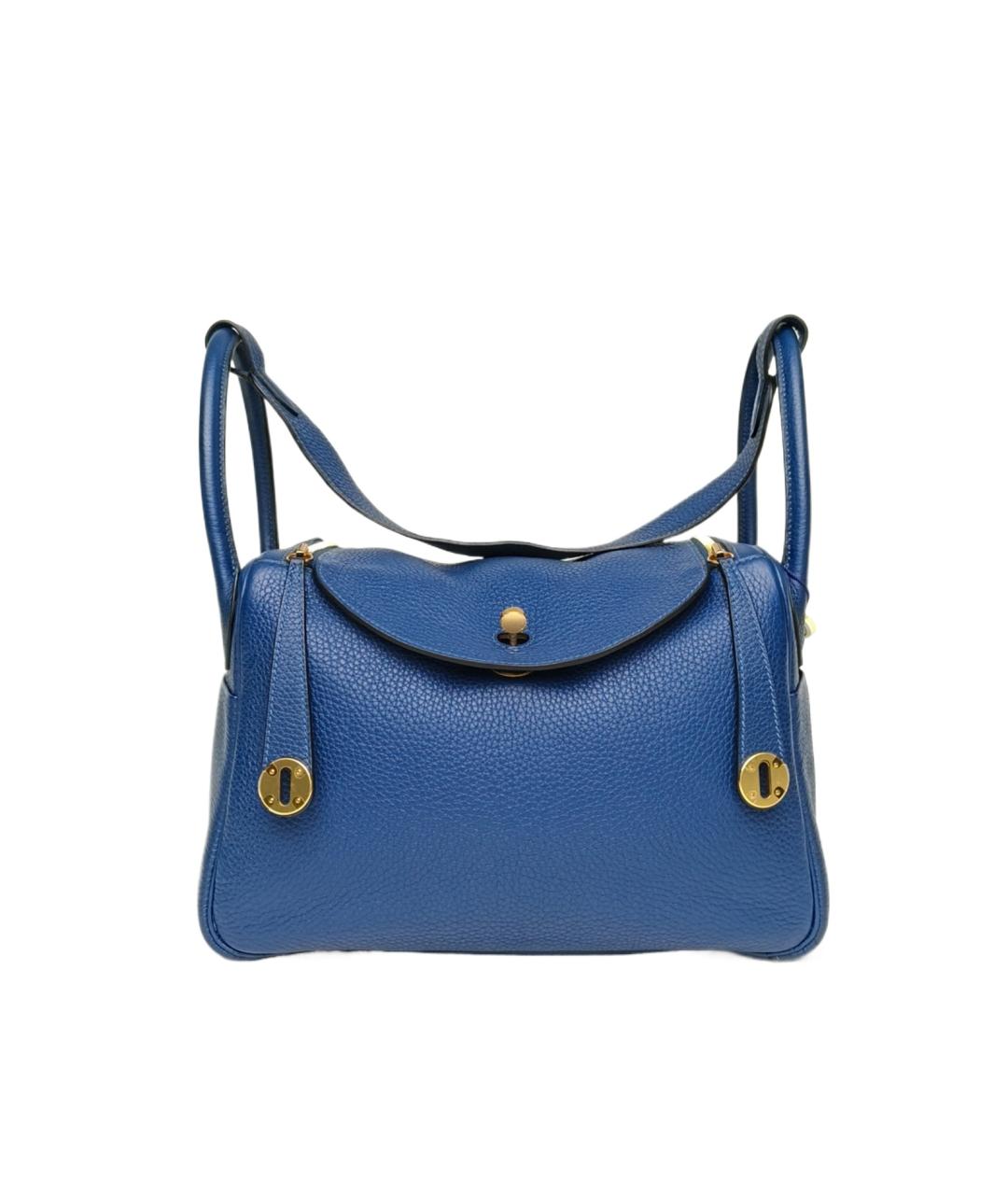 HERMES Темно-синяя кожаная сумка через плечо, фото 1