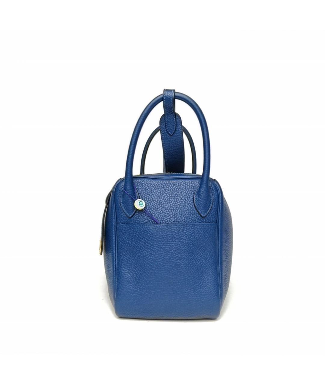 HERMES Темно-синяя кожаная сумка через плечо, фото 3