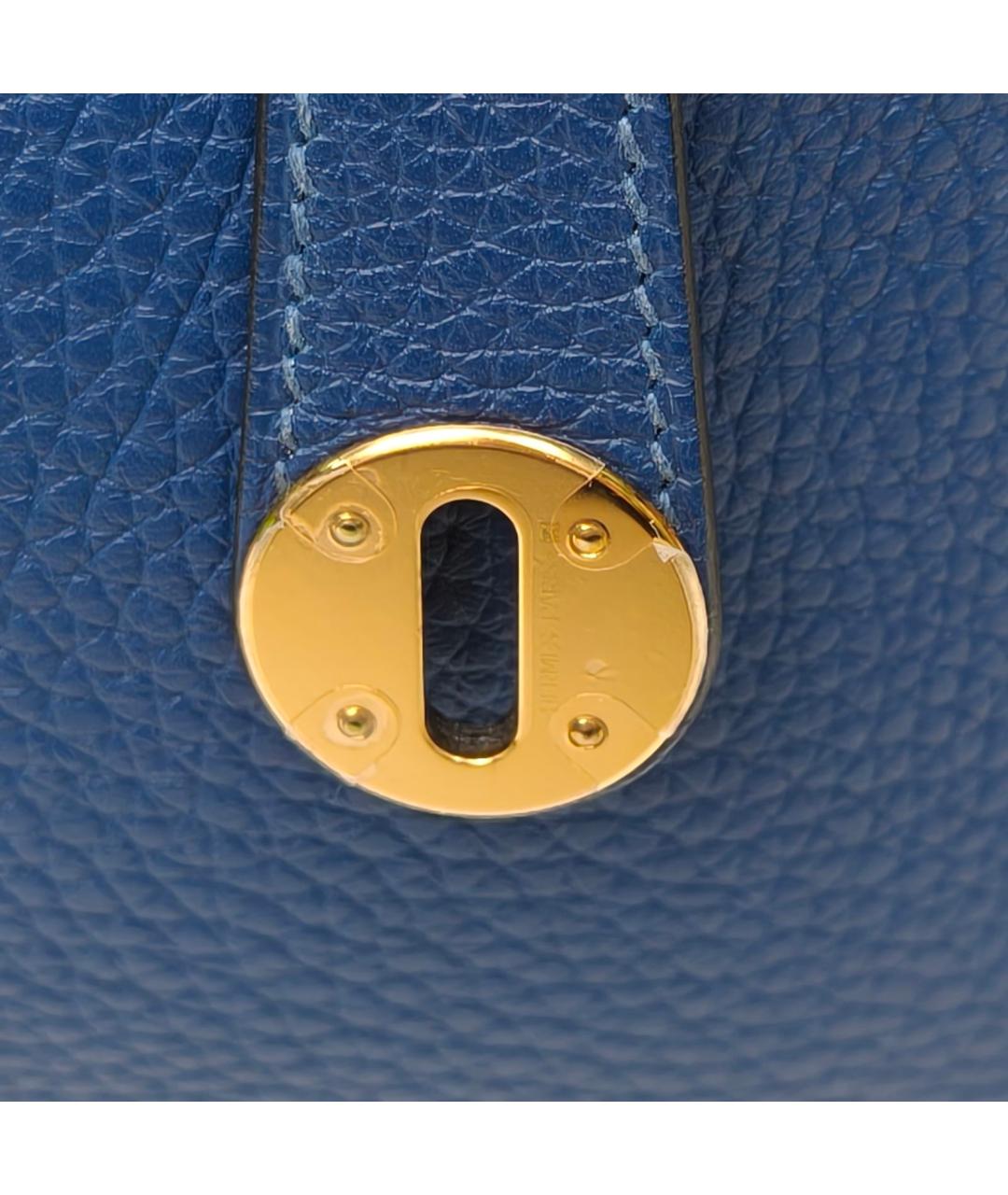 HERMES Темно-синяя кожаная сумка через плечо, фото 8