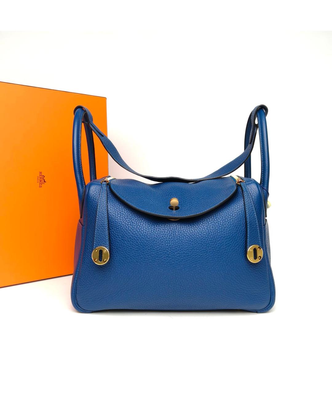 HERMES Темно-синяя кожаная сумка через плечо, фото 9