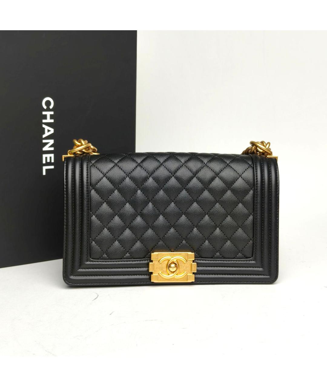 CHANEL Черная кожаная сумка через плечо, фото 9