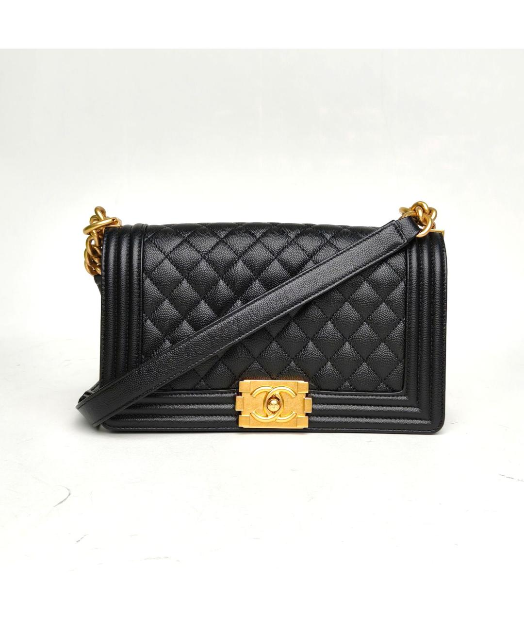 CHANEL Черная кожаная сумка через плечо, фото 2