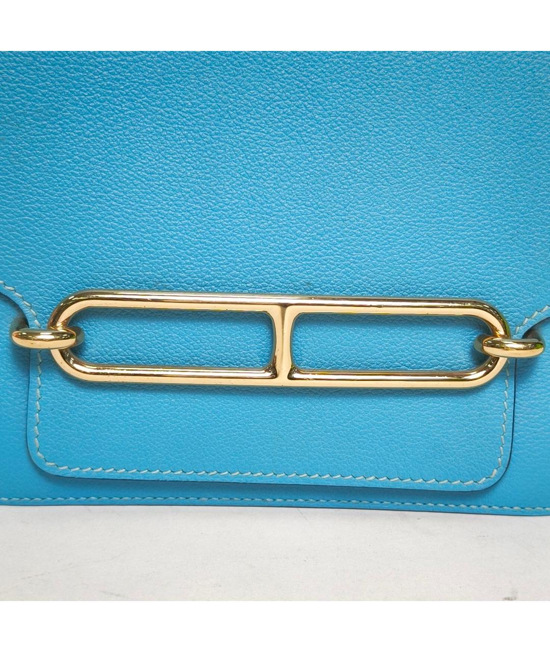 HERMES Синяя кожаная сумка через плечо, фото 7