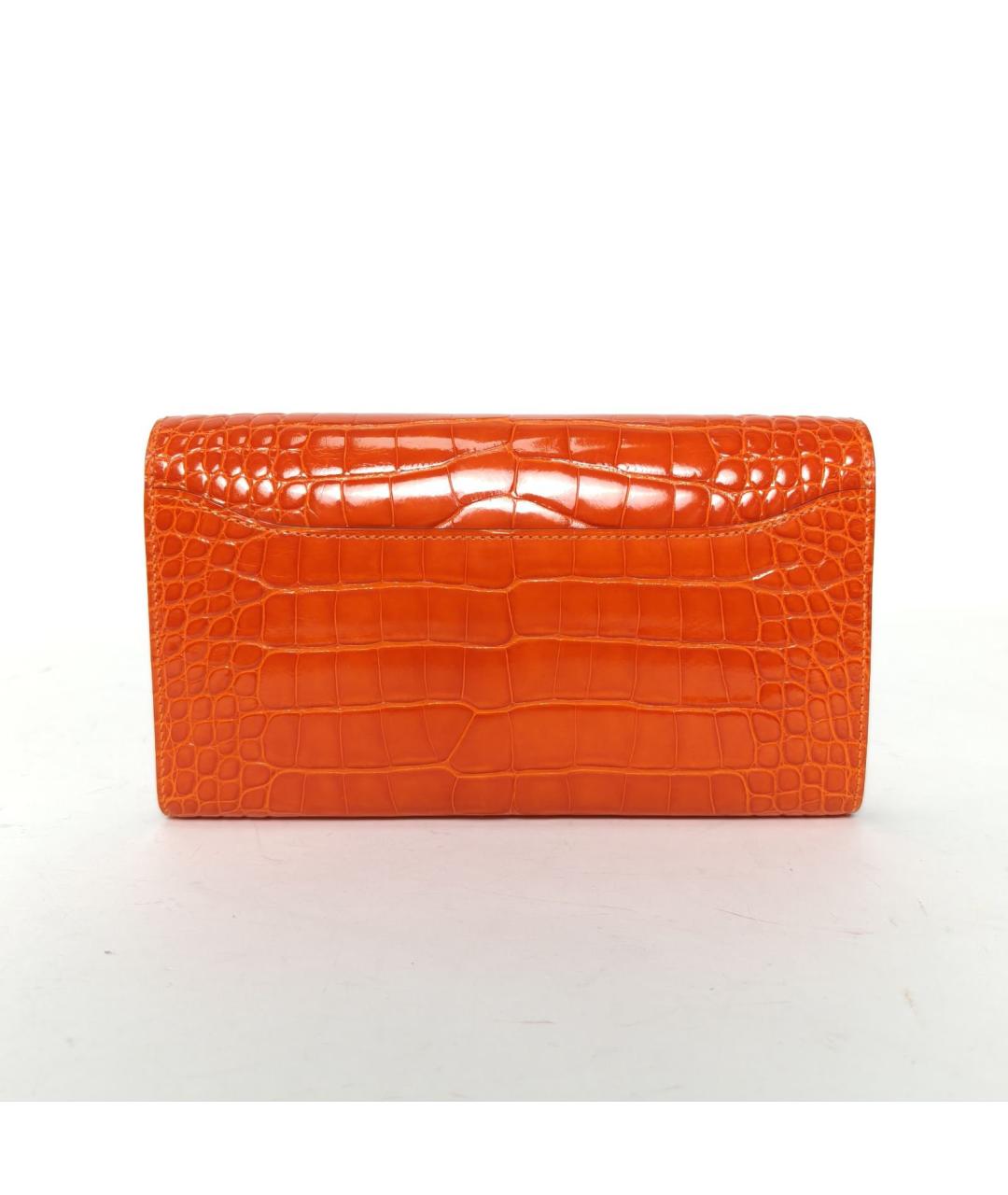 HERMES Оранжевый кожаный кошелек, фото 4