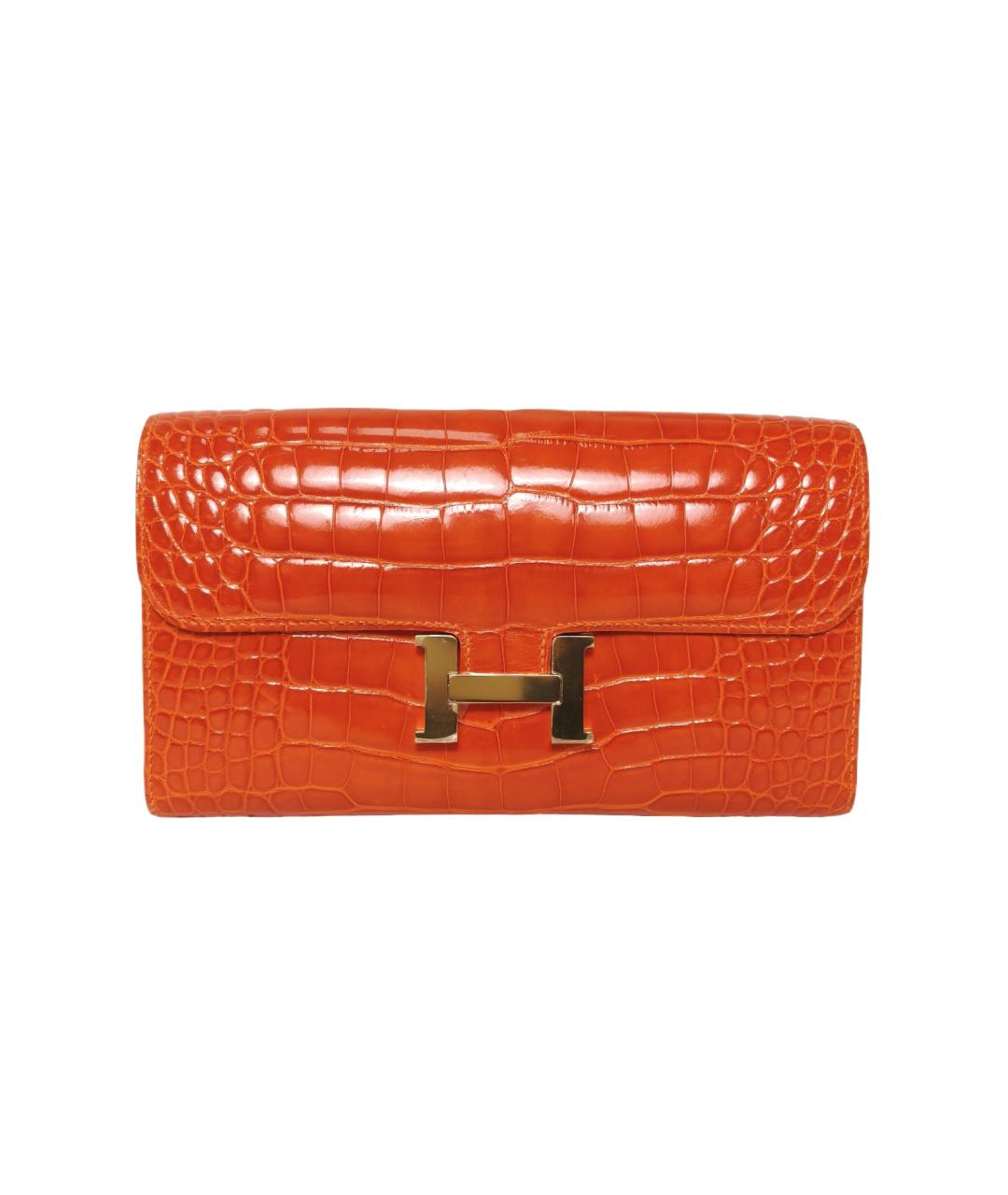 HERMES Оранжевый кожаный кошелек, фото 1