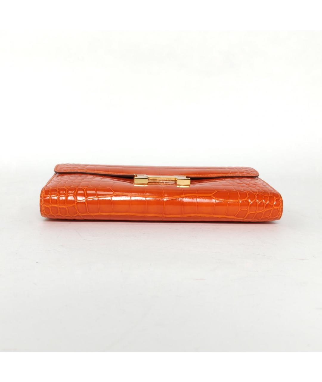 HERMES Оранжевый кожаный кошелек, фото 6