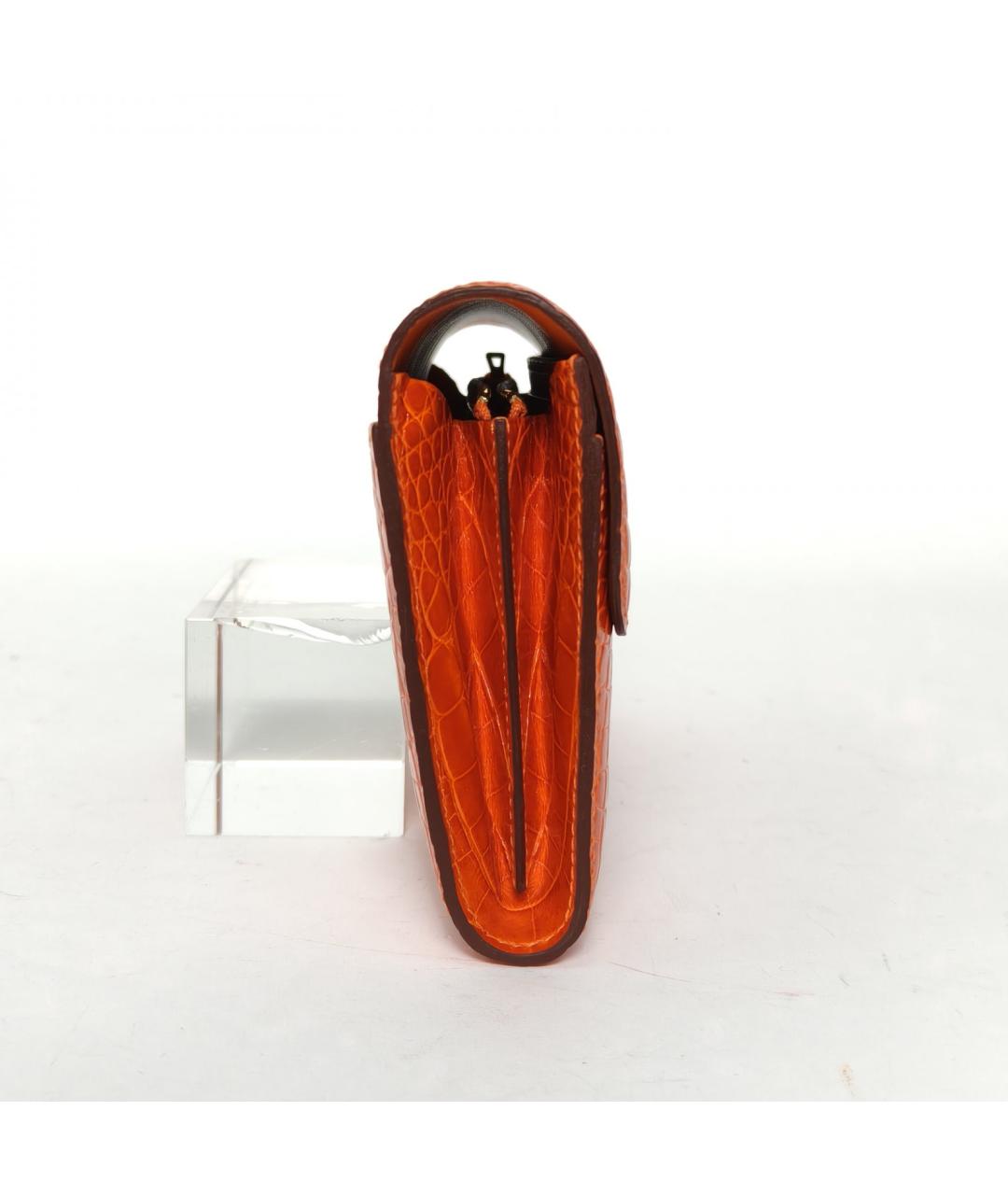 HERMES Оранжевый кожаный кошелек, фото 3