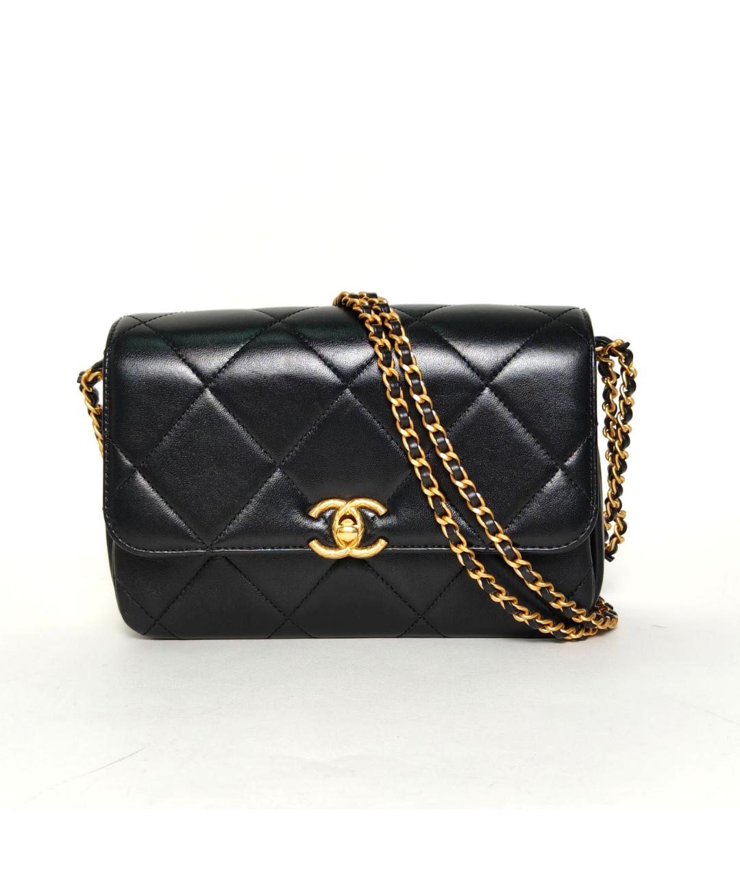 CHANEL Черная кожаная сумка через плечо, фото 2