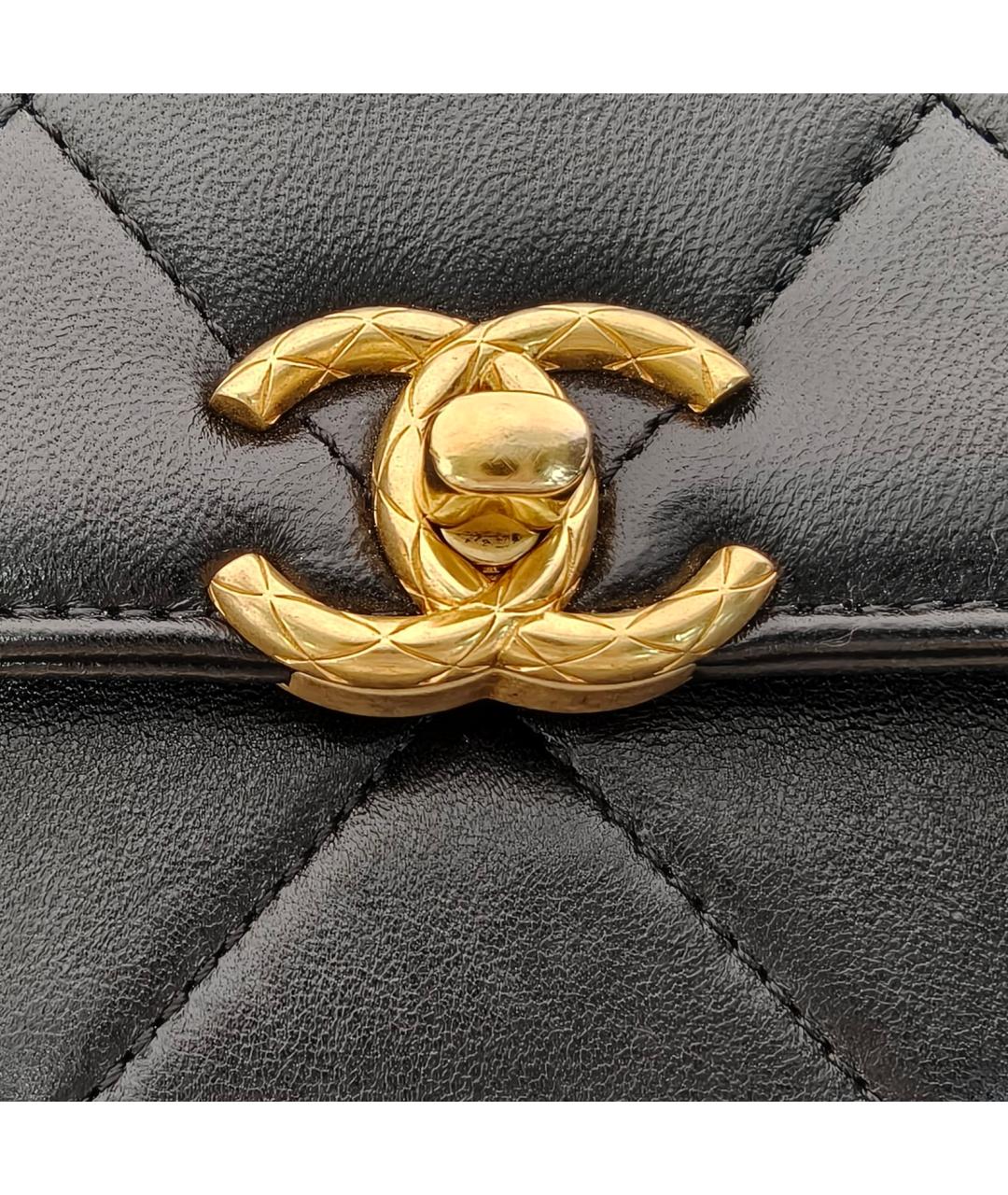 CHANEL Черная кожаная сумка через плечо, фото 7