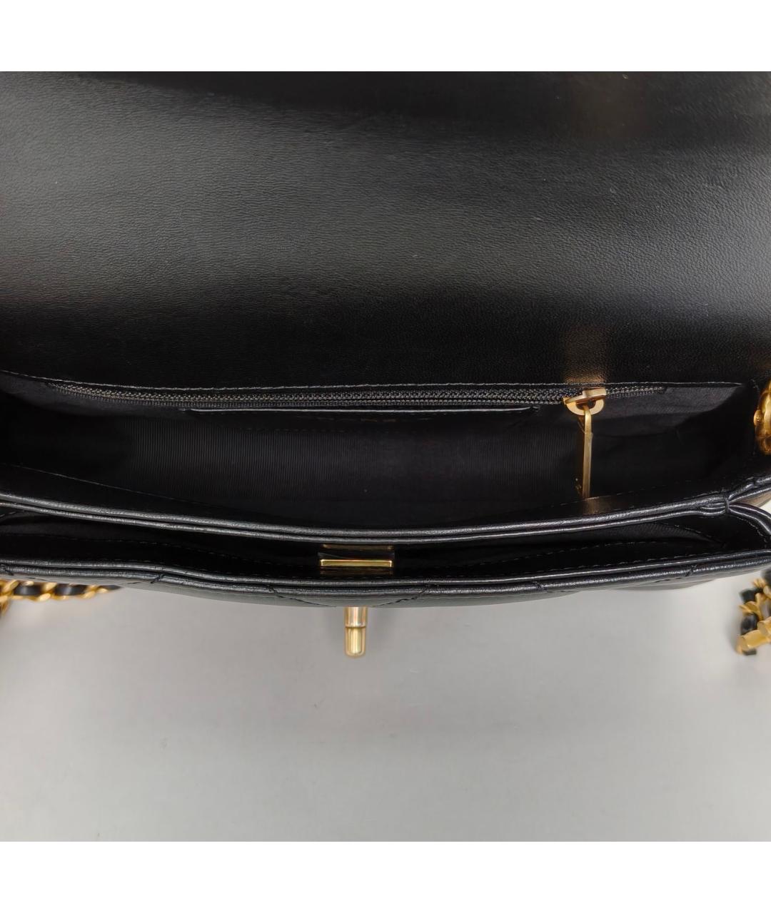 CHANEL Черная кожаная сумка через плечо, фото 8