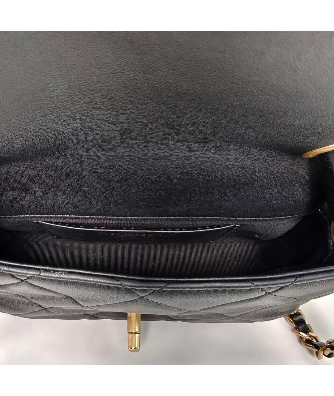CHANEL Черная кожаная сумка через плечо, фото 8