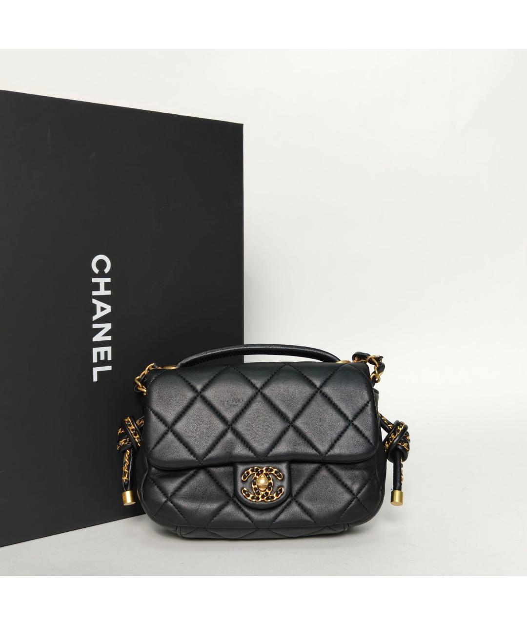 CHANEL Черная кожаная сумка через плечо, фото 9