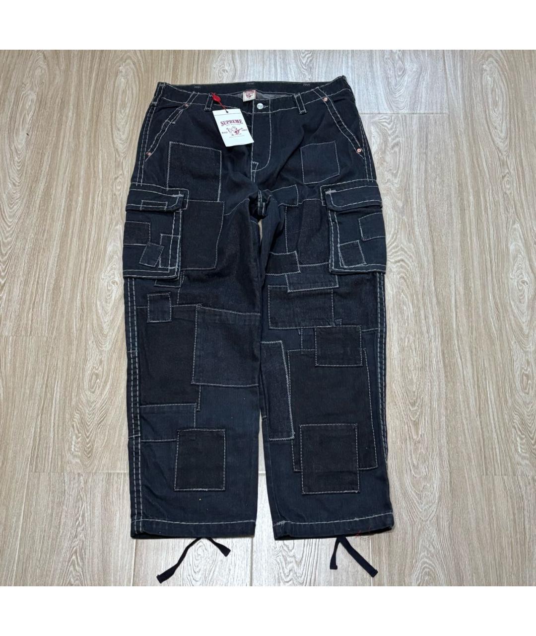 SUPREME Антрацитовые хлопковые джинсы, фото 9