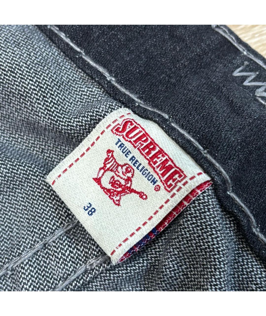 SUPREME Антрацитовые хлопковые джинсы, фото 4