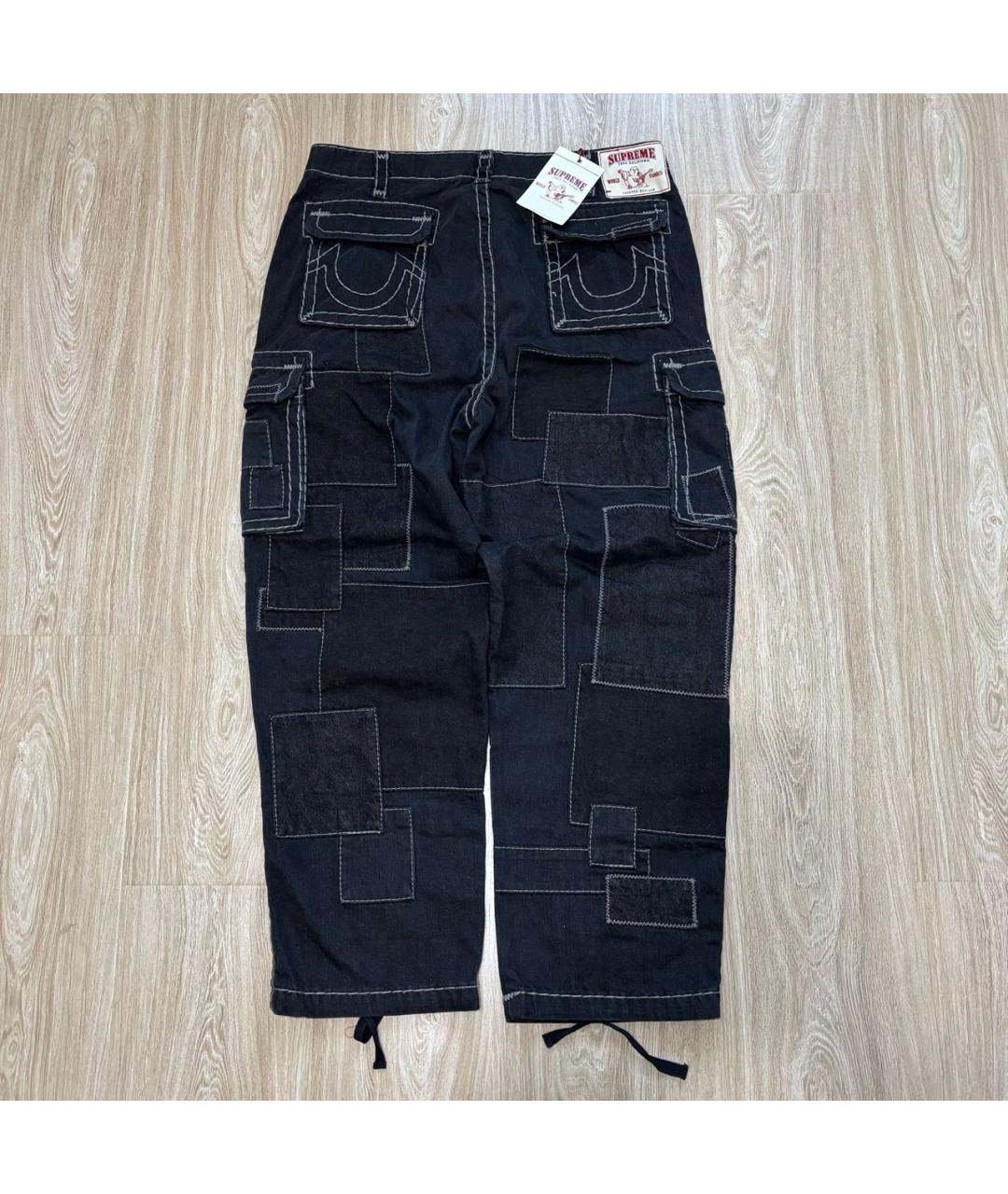 SUPREME Антрацитовые хлопковые джинсы, фото 2