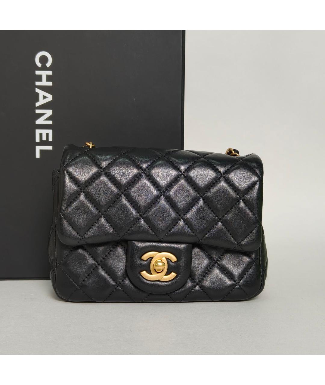 CHANEL Черная кожаная сумка через плечо, фото 9