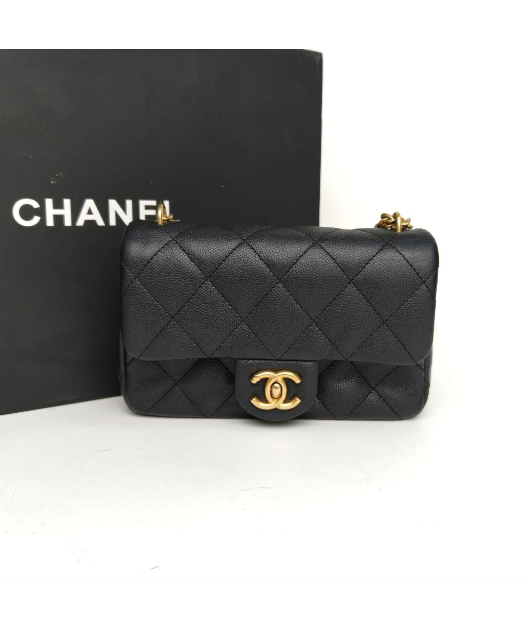 CHANEL Черная кожаная сумка через плечо, фото 9