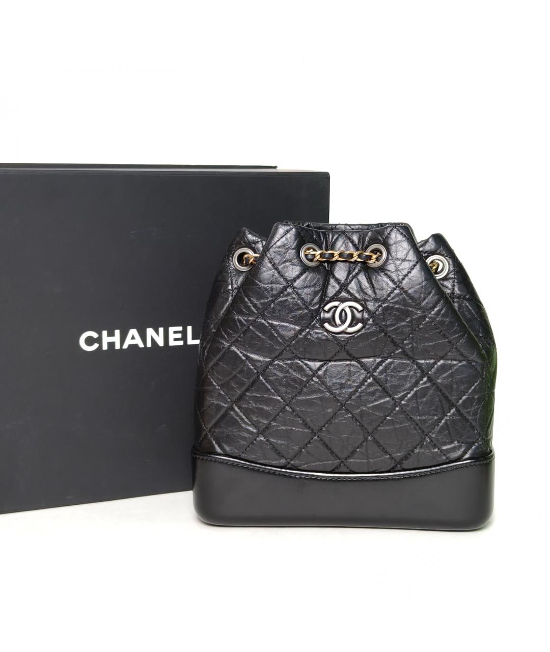 CHANEL Черный кожаный рюкзак, фото 9