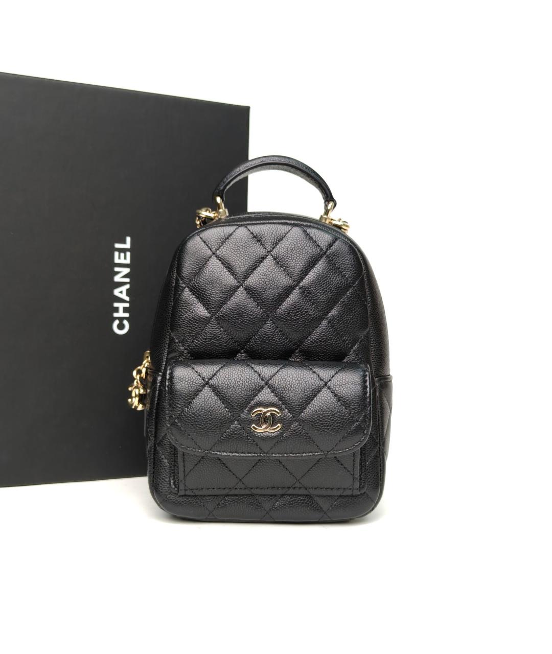 CHANEL Черный кожаный рюкзак, фото 9
